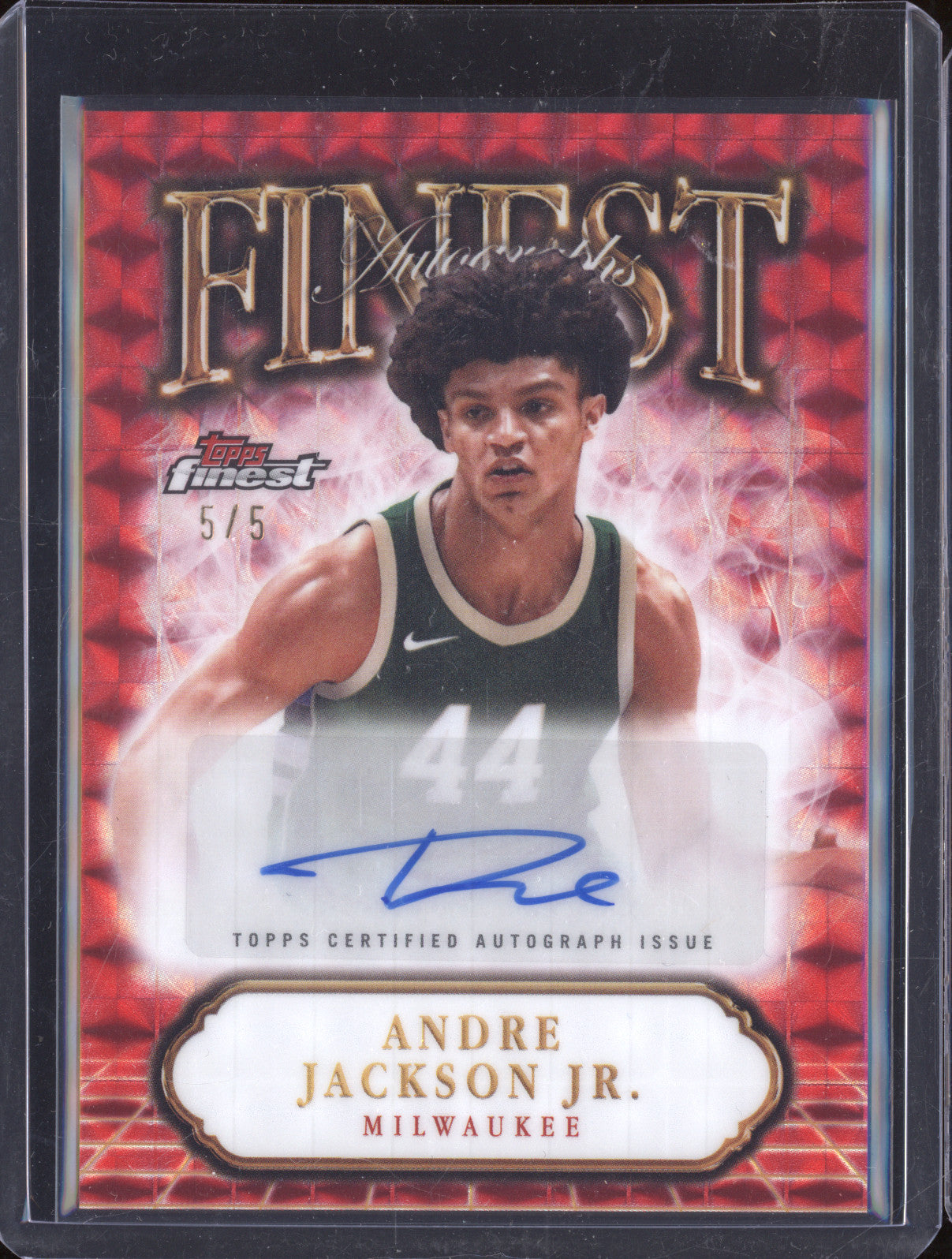 Andre Jackson Jr 2024-25 Topps Finest FA-AJ Finest Auto Red Geometric 5/5