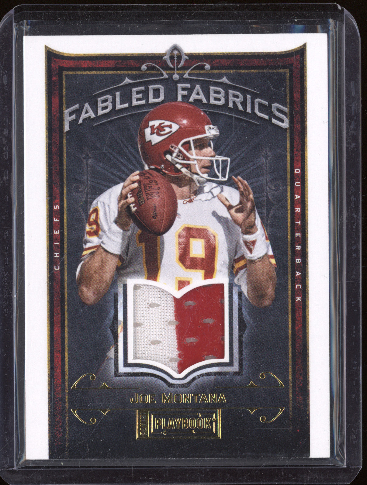 2012 Panini Playbook 65 Joe Montana Fabled Fabrics /25