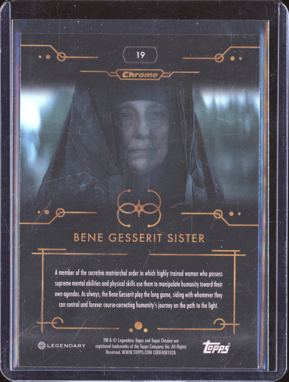 2024 Topps Chrome Dune 19 Bene Gesserit Sister Purple Lava Refractor /250