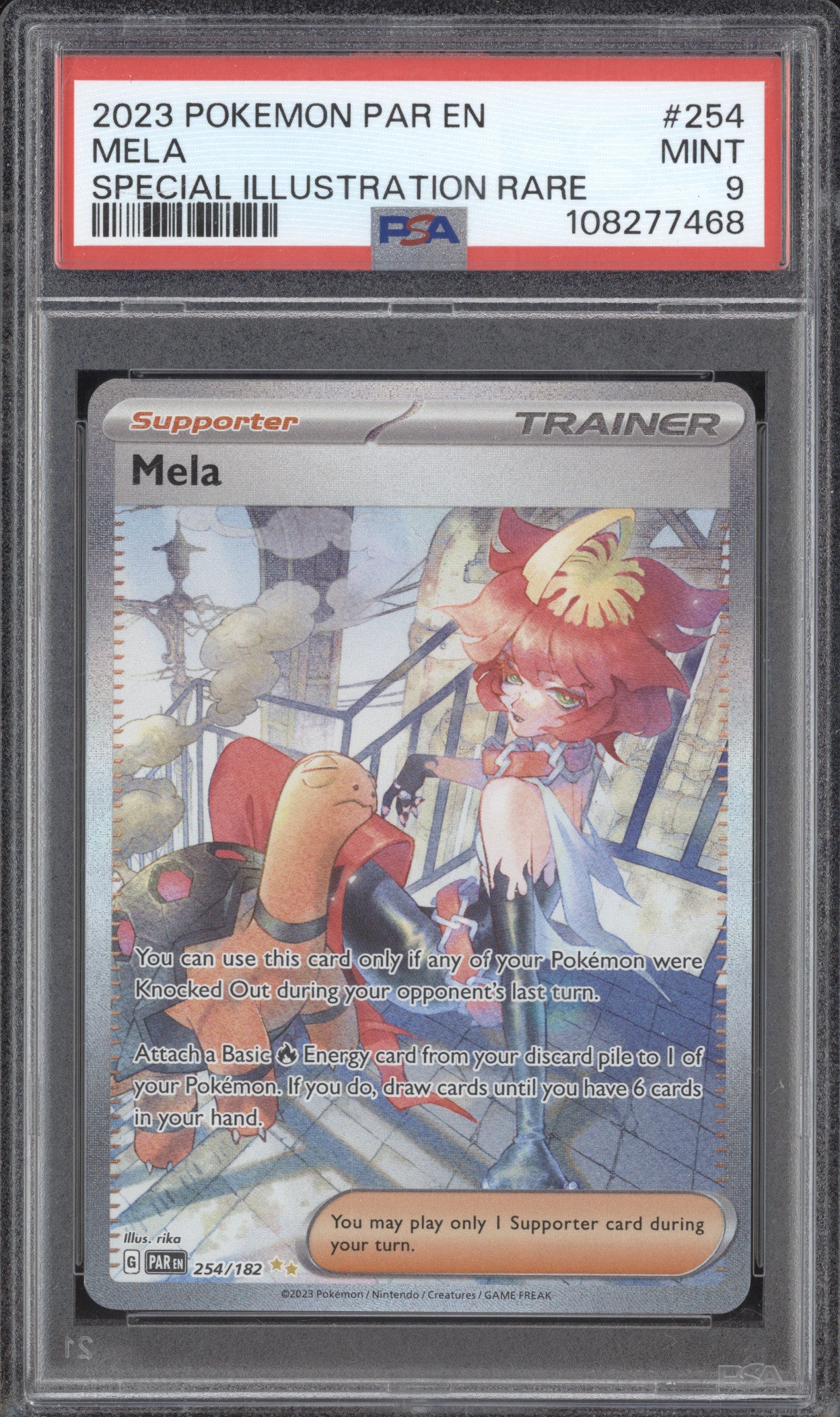 Mela 2023 Pokemon Paradox Rift 254/182 Special Illustration Rare PSA 9