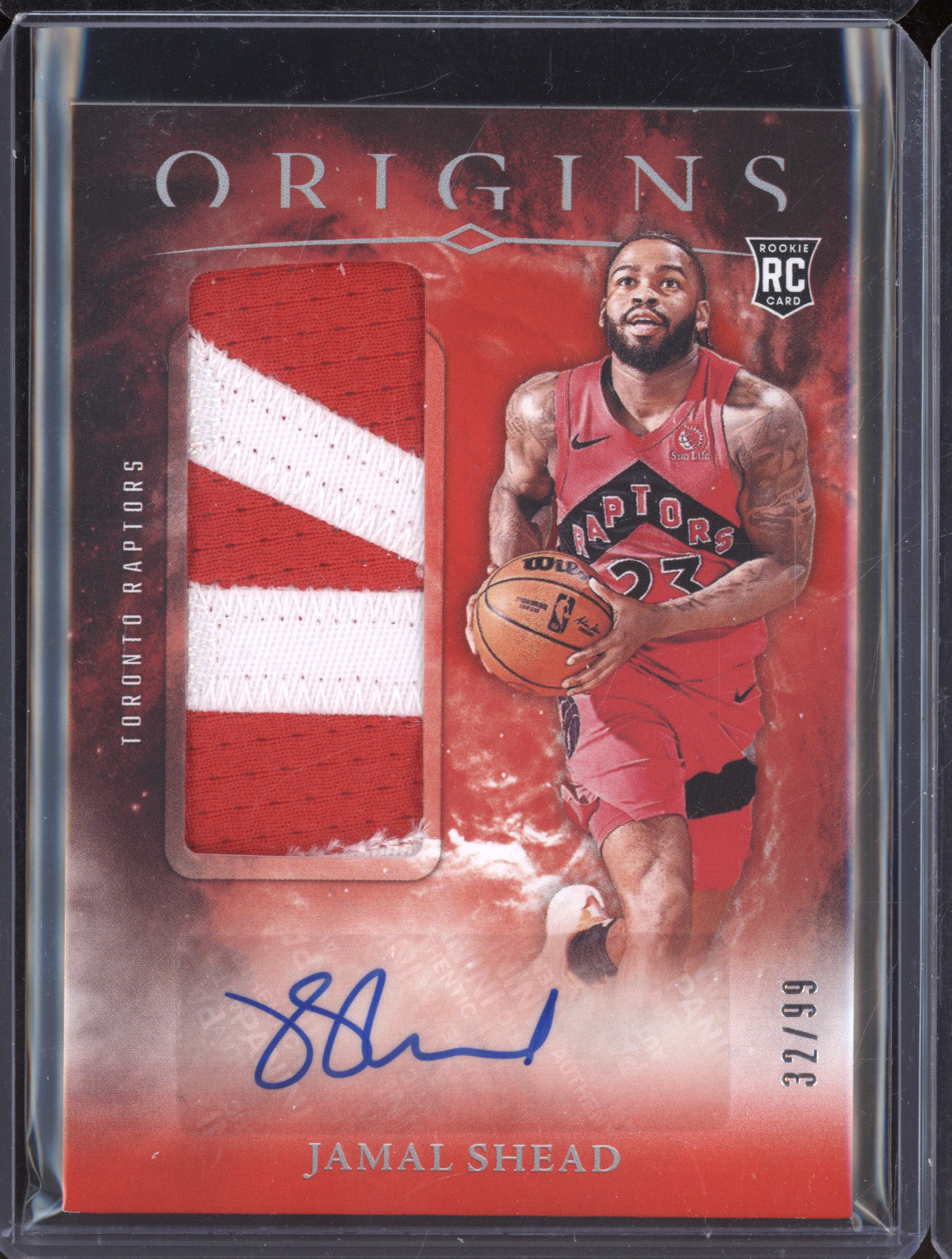Jamal Shead 2024-25 Panini Origins RJA-JSR Rookie Jersey Auto Red RC 32/99