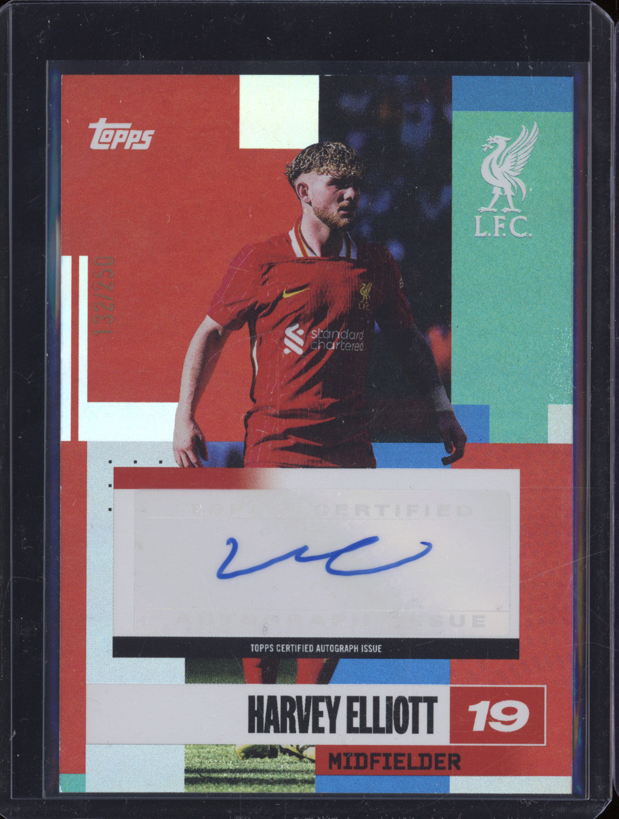 Harvey Elliot 2024-25 Topps Team Set Liverpool BA-HE Autograph 132/250