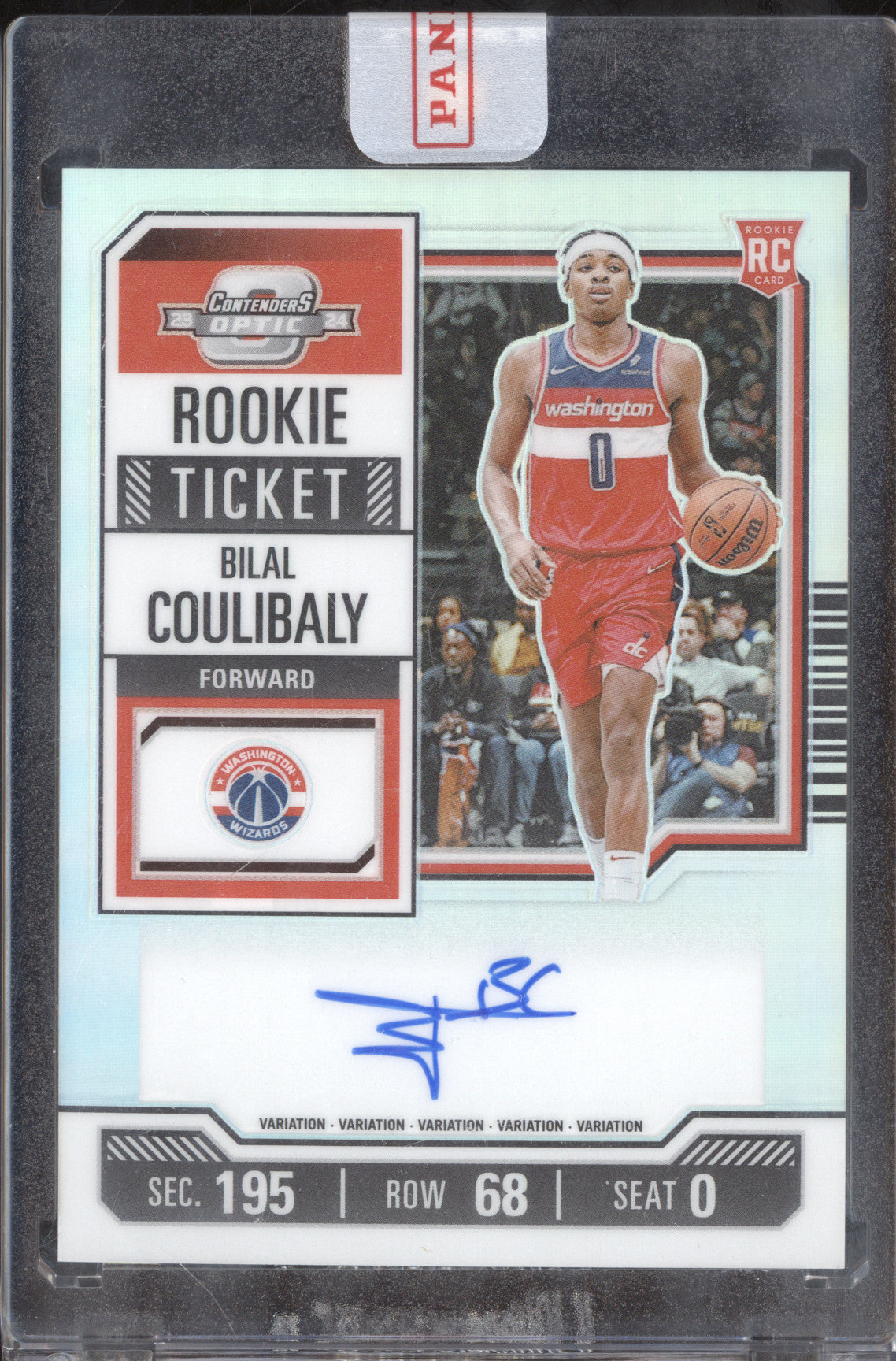Bilal Coulibaly 2023-24 Panini Contenders Optic 124 Rookie Season Ticket Auto RC