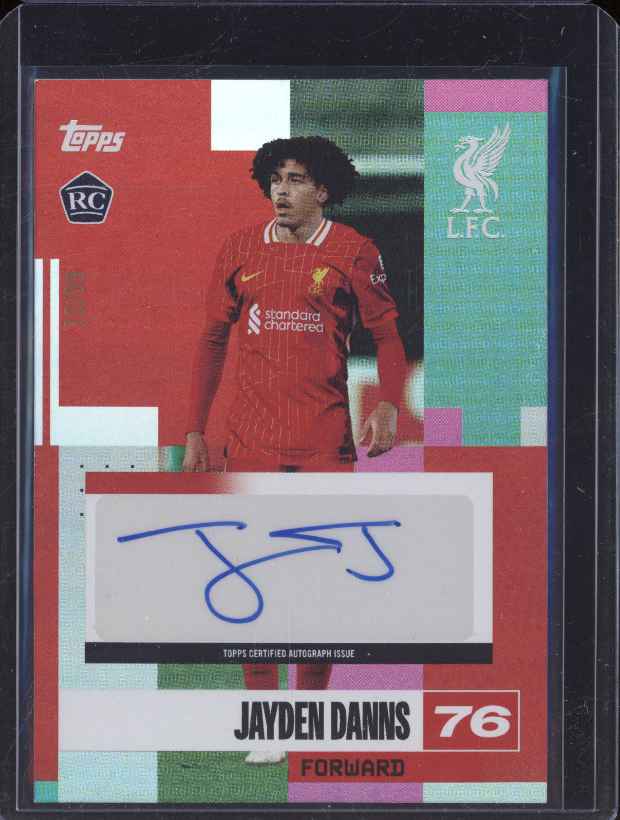 Jayden Danns 2024-25 Topps Team Set Liverpool BA-JD Autograph RC 70/99