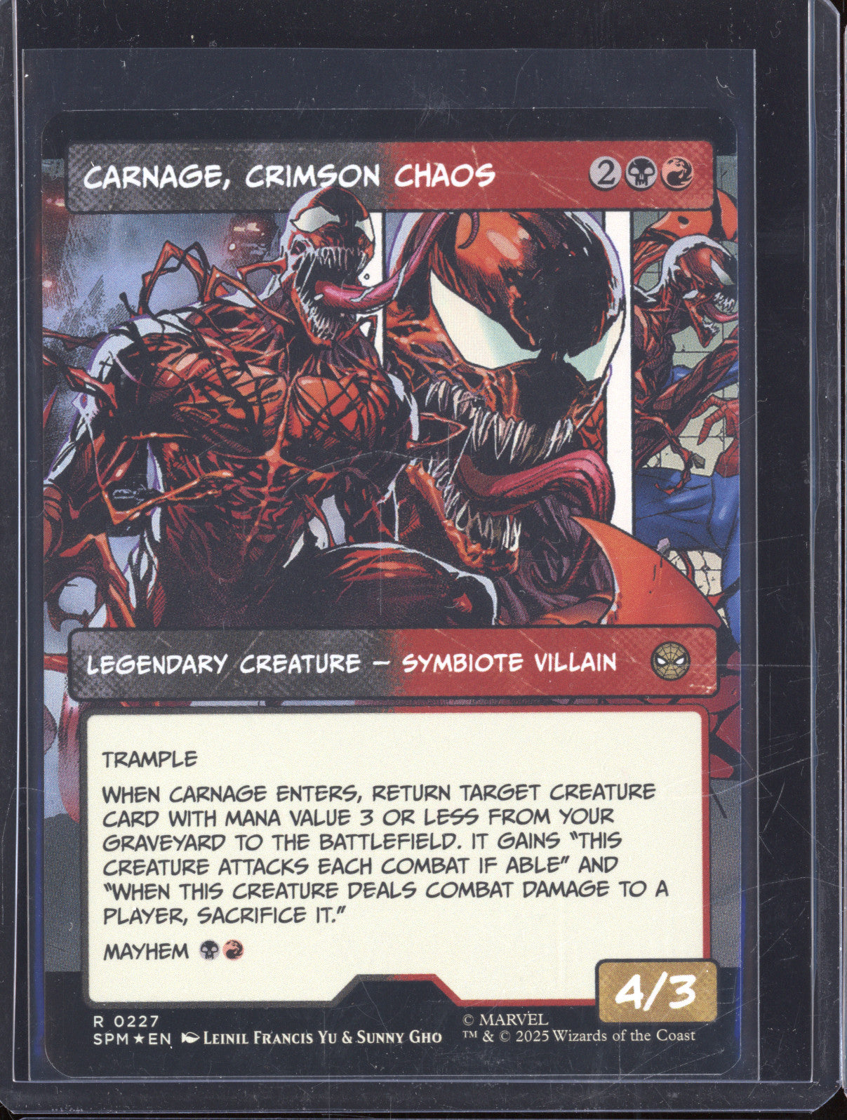 2025 MTG Marvel Spider-Man 0227 Carnage, Crimson Chaos Borderless Foil