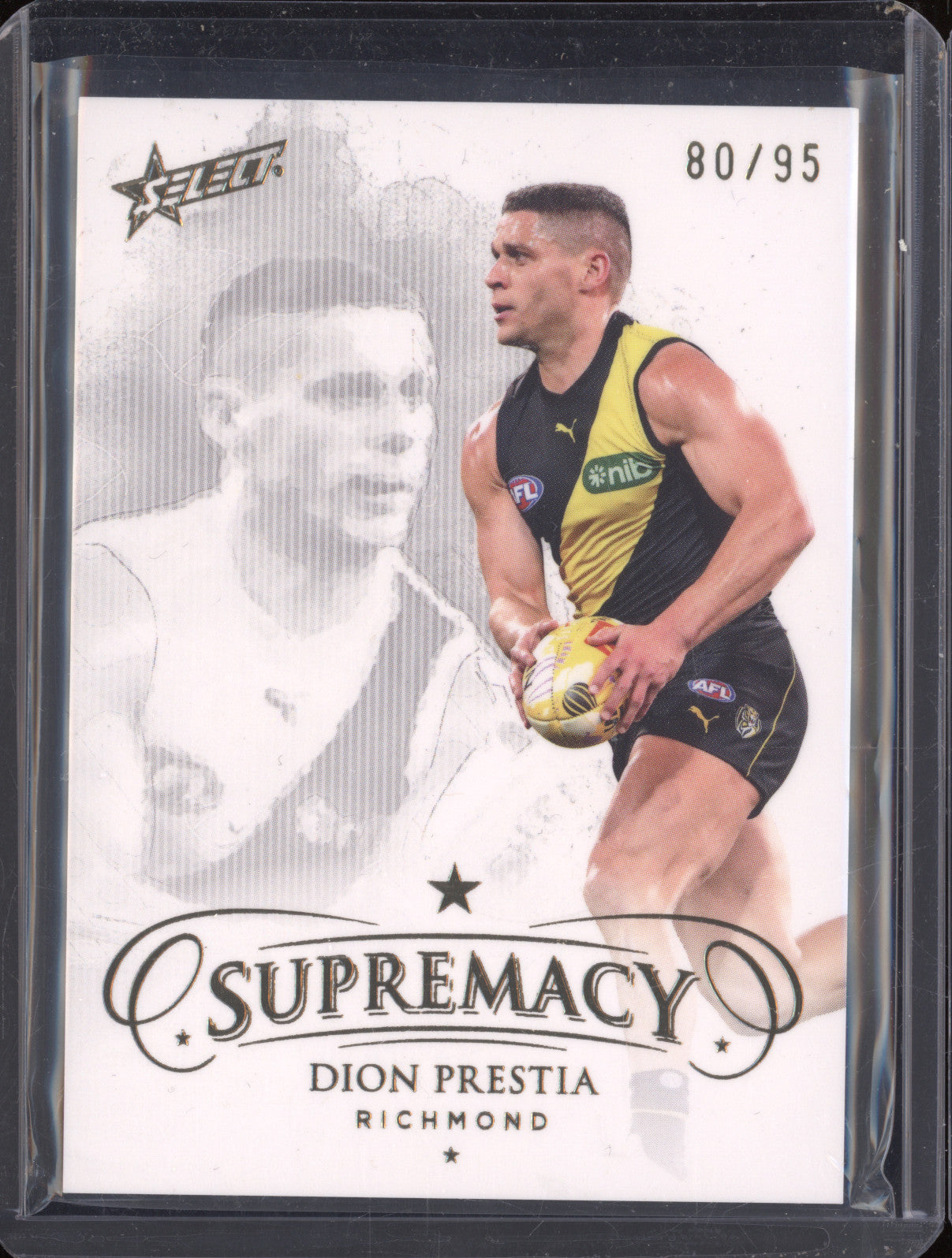 Dion Prestia 2024 AFL Select Supremacy 123 Base Gold 80/95