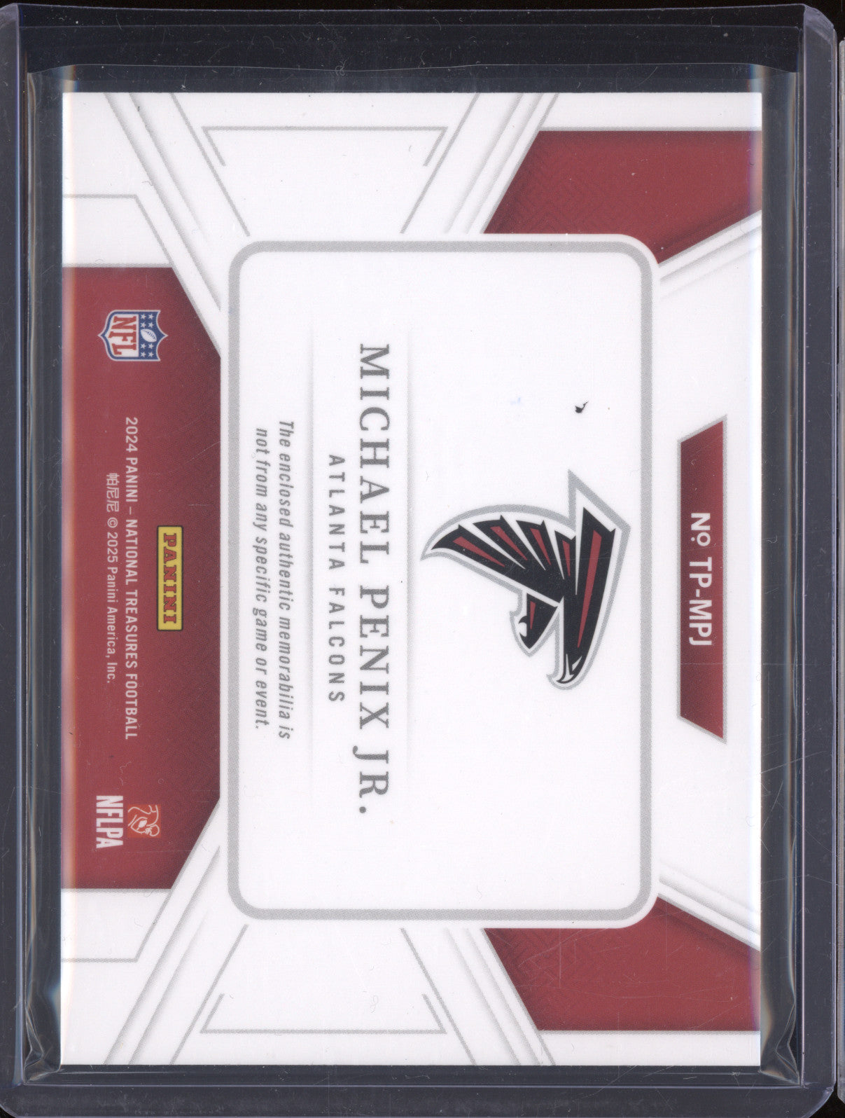 Michael Penix Jr 2024 Panini NT TP-MPJ Treasured Patches Silver RC 9/25
