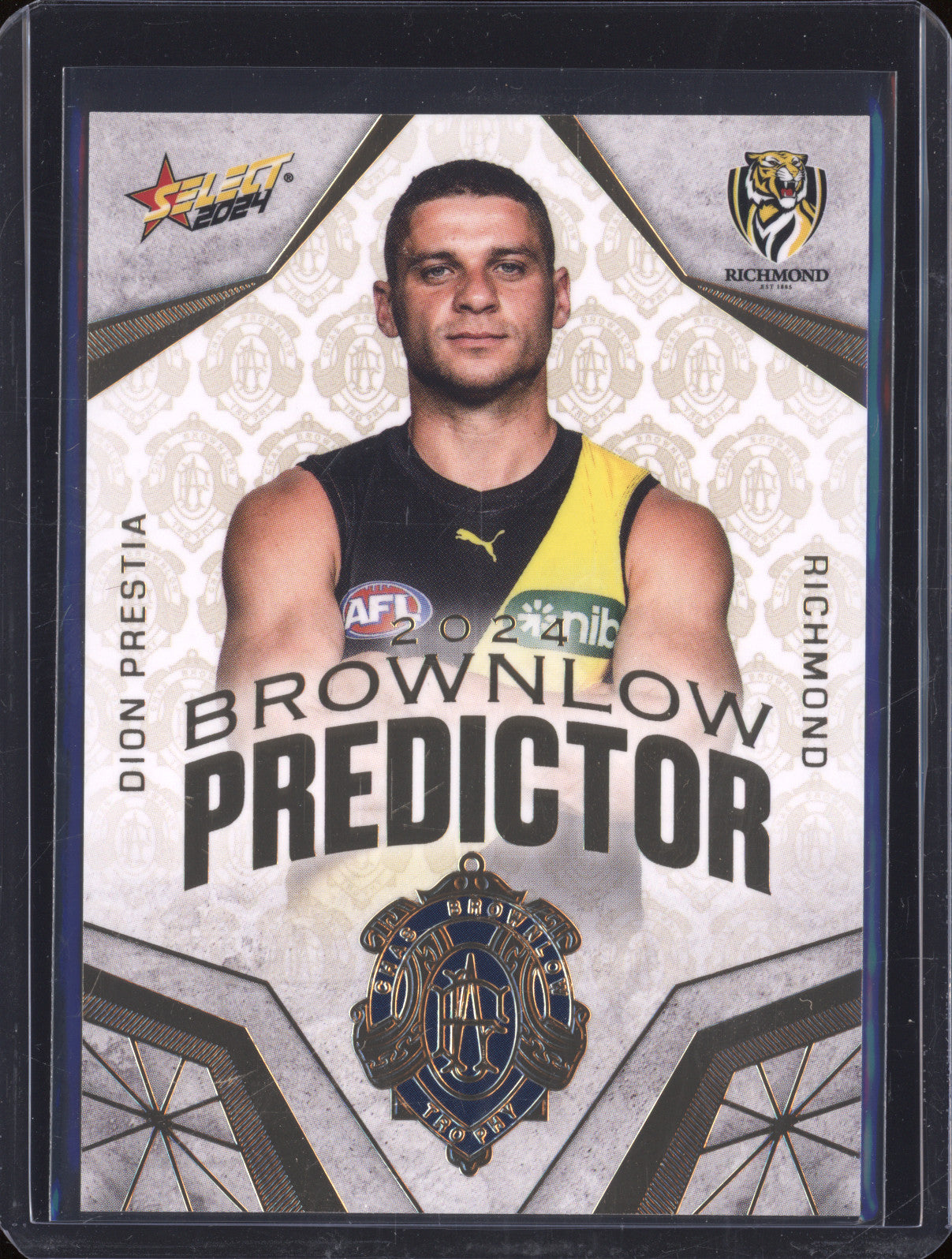 Dion Prestia 2024 AFL Select Footy Stars BPG82 Brownlow Predictor Gold 107/315