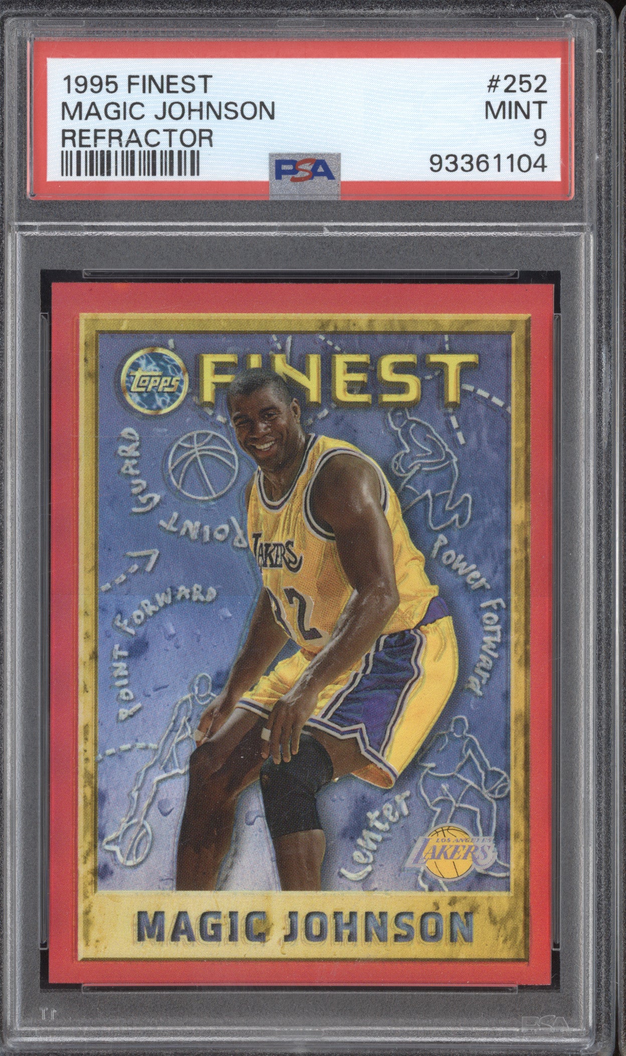 Magic Johnson 1995-96 Topps Finest 252 Refractor PSA 9