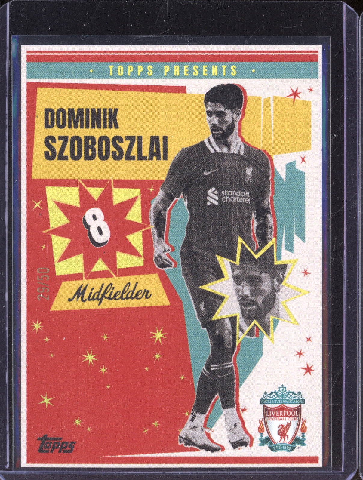 Dominik Szoboszlai 2024-25 Topps Team Set Liverpool 28 Gold 29/50