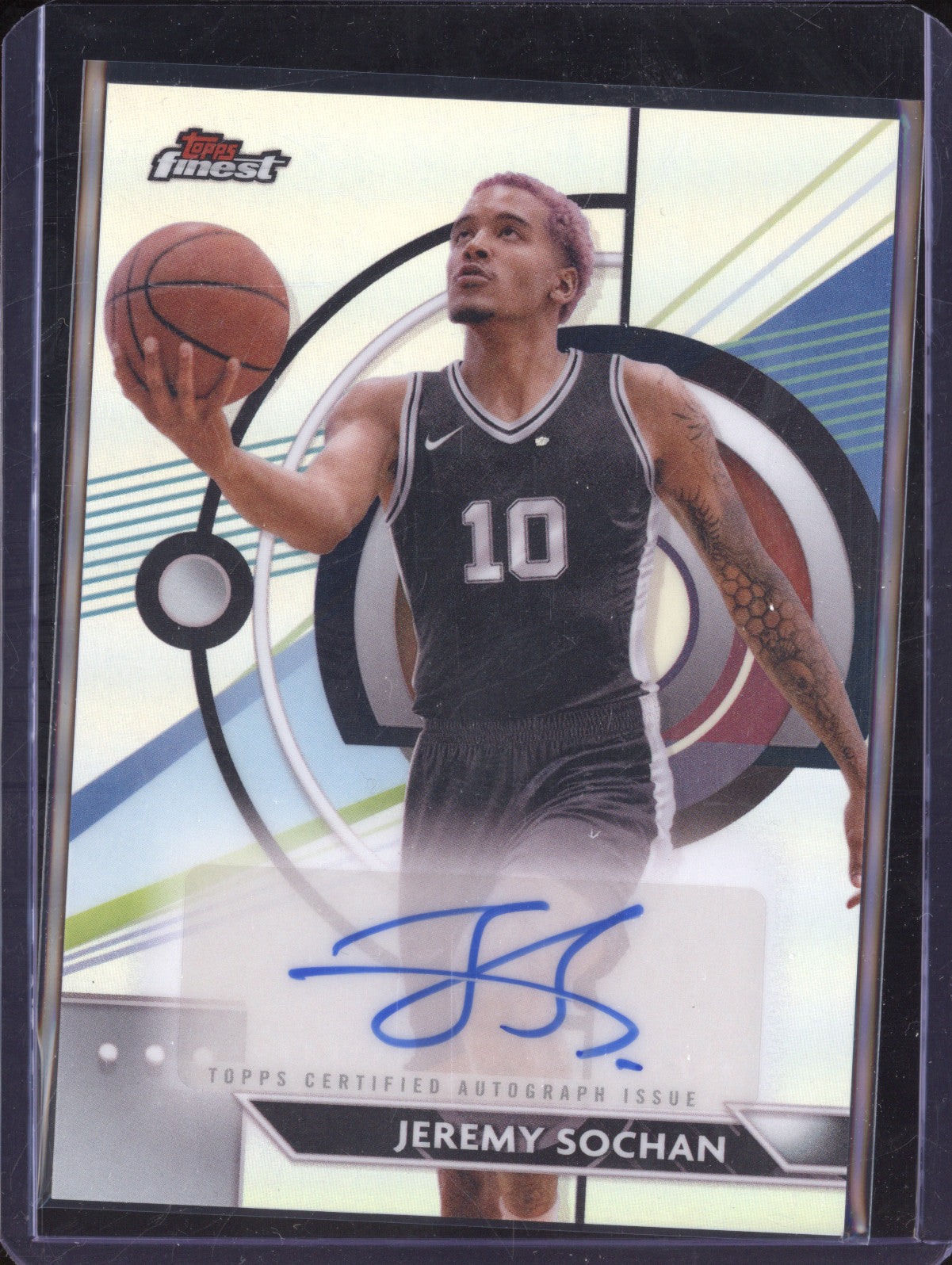 Jeremy Sochan 2023-24 Topps Finest FA-JS Finest Auto Refractor