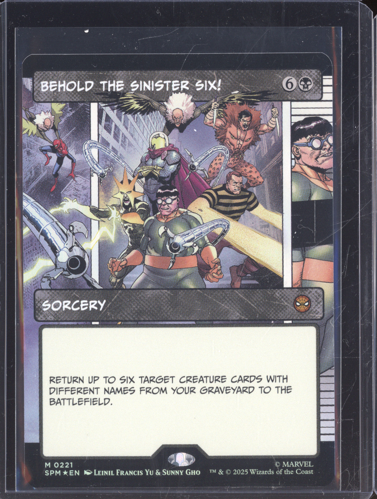 2025 MTG Marvel Spider-Man 0221 Behold the Sinister Six! Borderless Foil