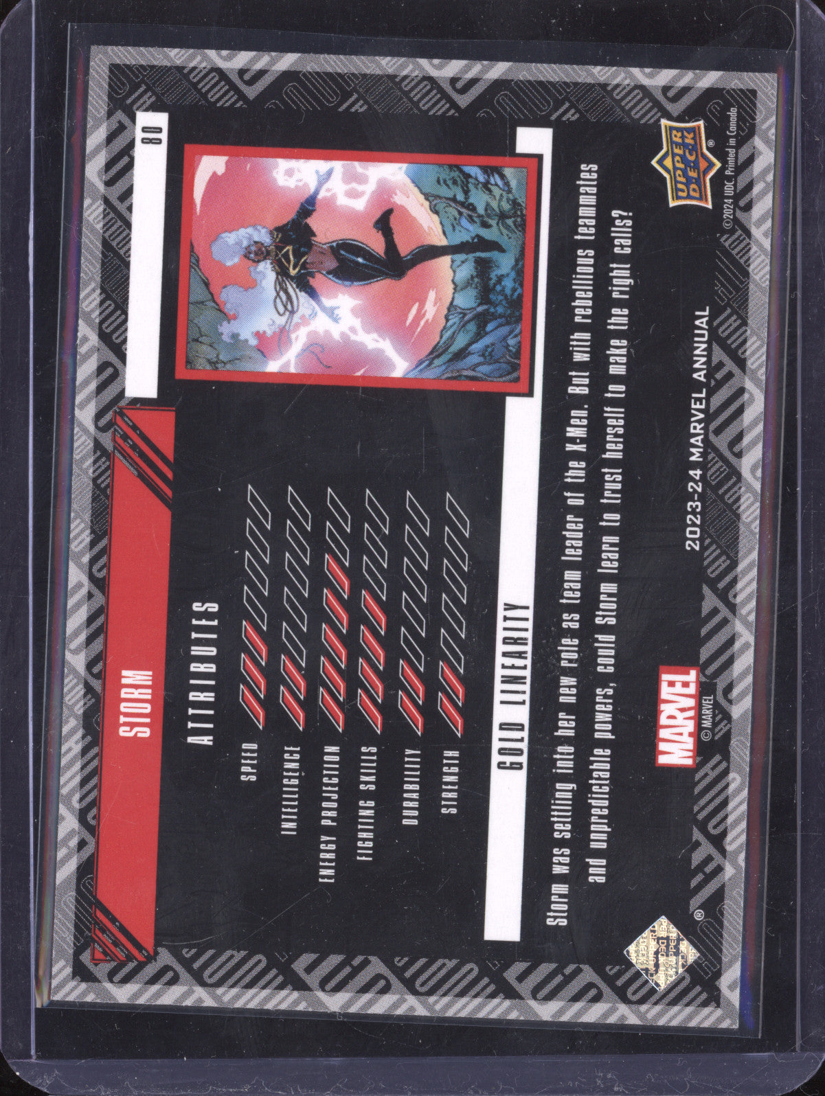 Storm 2023-24 Upper Deck Marvel Annual 80 Gold Linearity 8/88