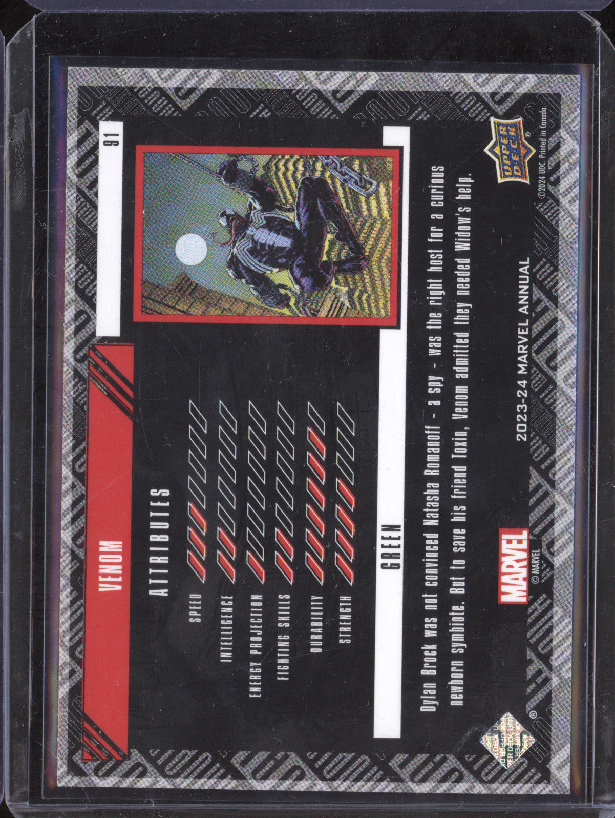 Venom 2023-24 Upper Deck Marvel Annual 91 Green 440/499