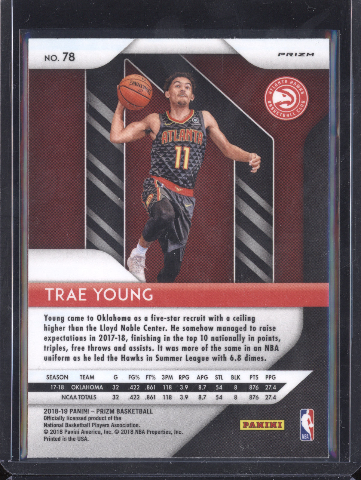Trae Young 2018-19 Panini Prizm 78 Silver RC