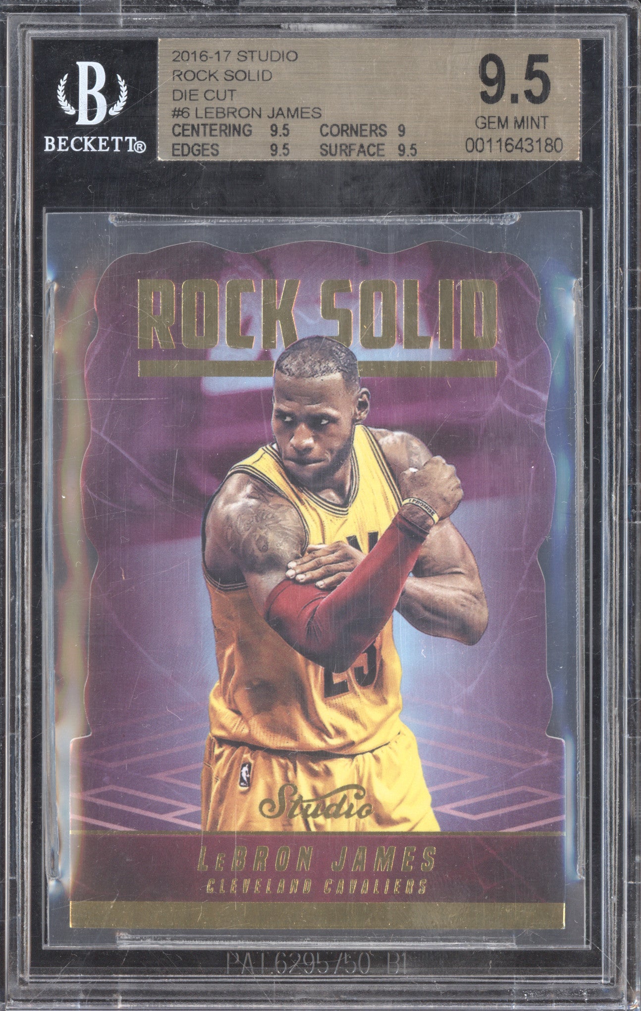 LeBron James 2016-17 Panini Studio RS-LJ Rock Solid Die-Cut BGS 9.5
