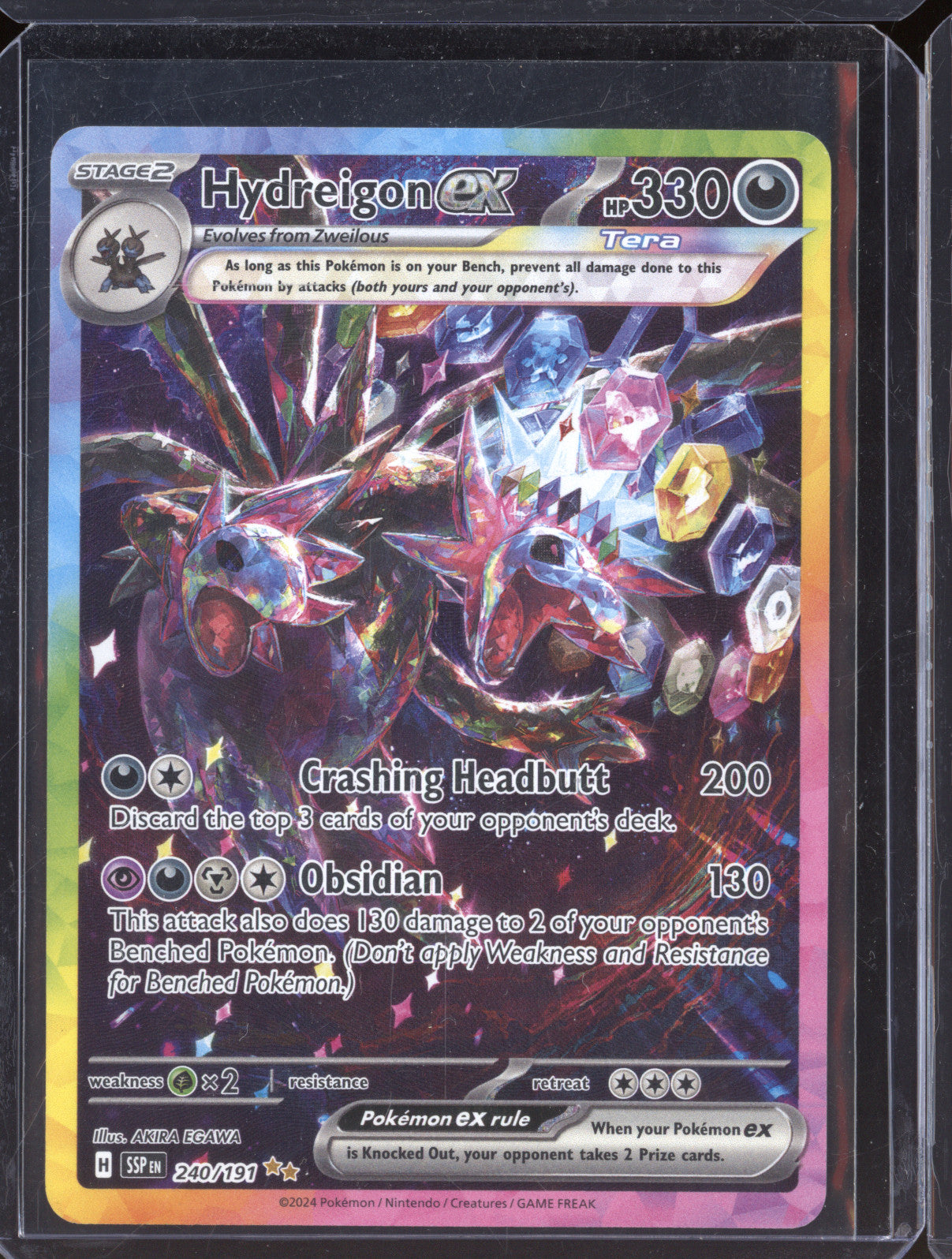 Hydreigon ex 2024 Pokemon Surging Sparks 240/191 Special Illustration Rare