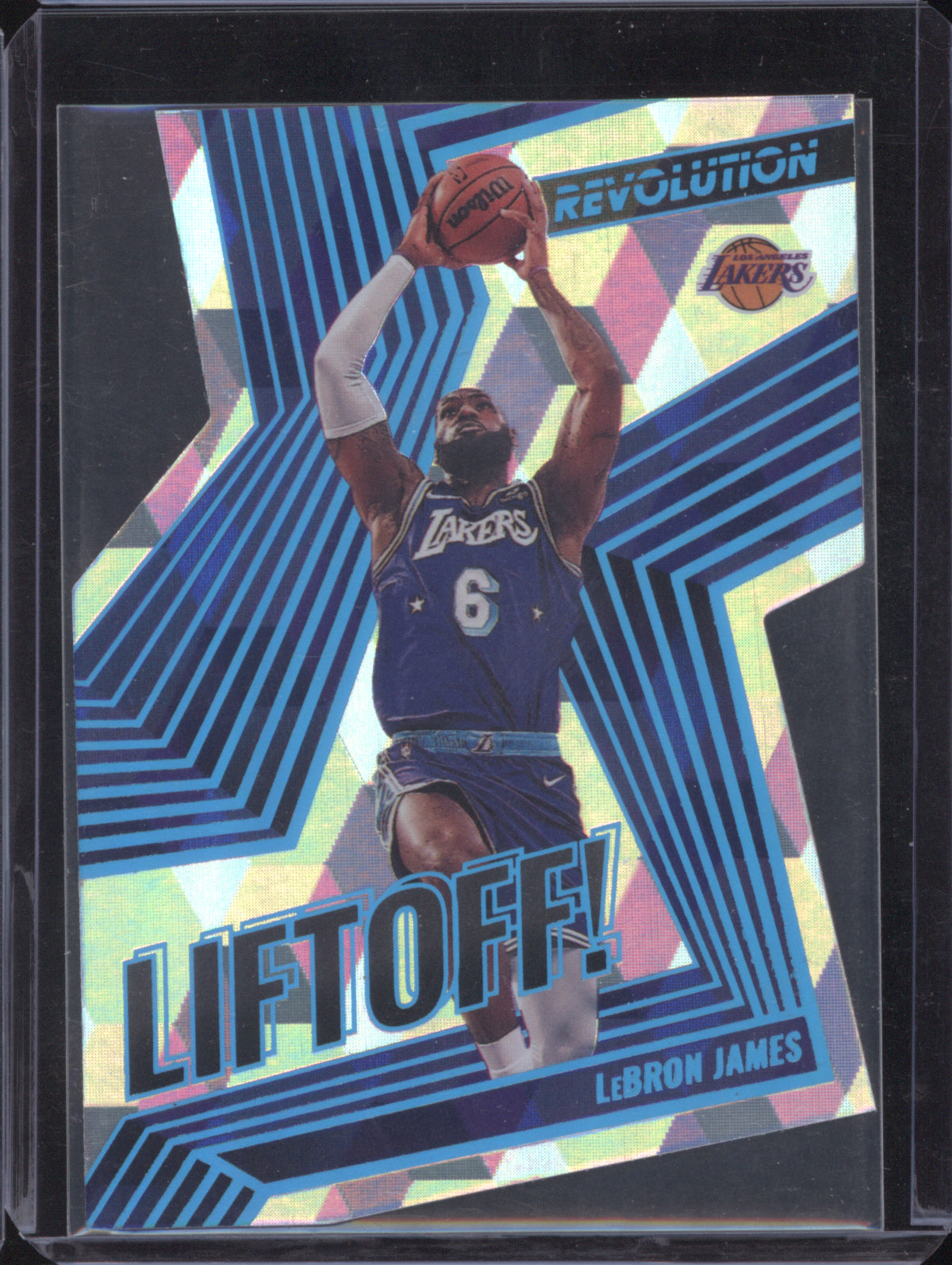 LeBron James 2021-22 Panini Revolution 10 Liftoff! Cubic /50