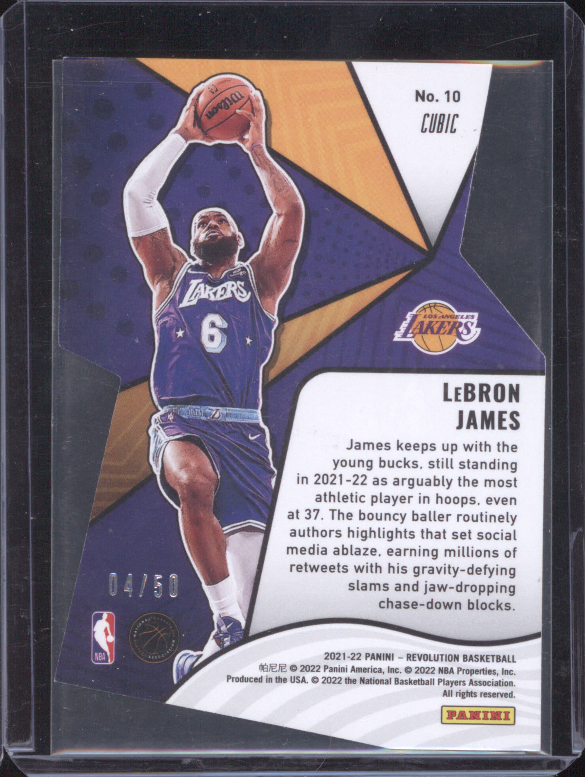 LeBron James 2021-22 Panini Revolution 10 Liftoff! Cubic /50