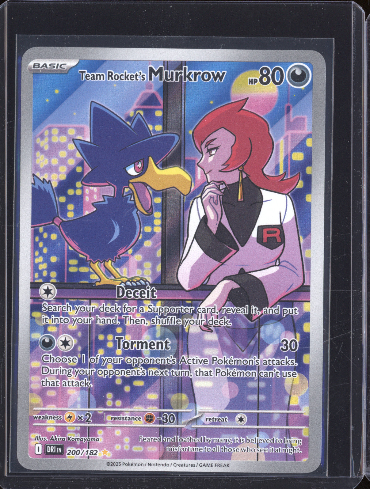 Team Rocket's Murkrow 2025 Pokemon Destined Rivals 200/182 Illustration Rare