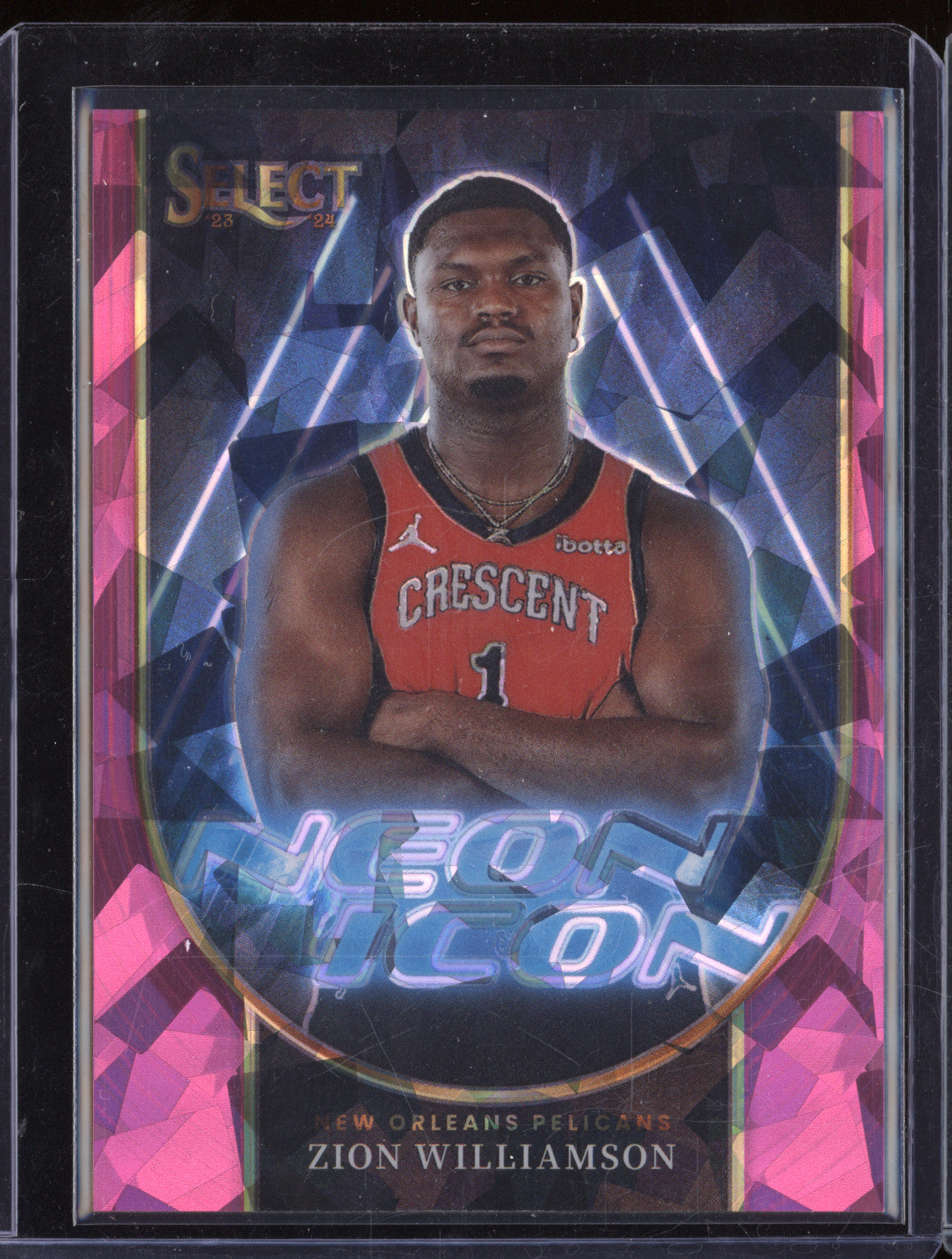 Zion Williamson 2023-24 Panini Select 10 Neon Icon Pink Ice 5/99