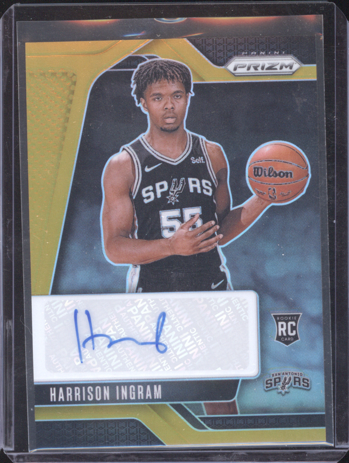 Harrison Ingram 2024 Panini Prizm RSI-HIS RC Gold Auto /10