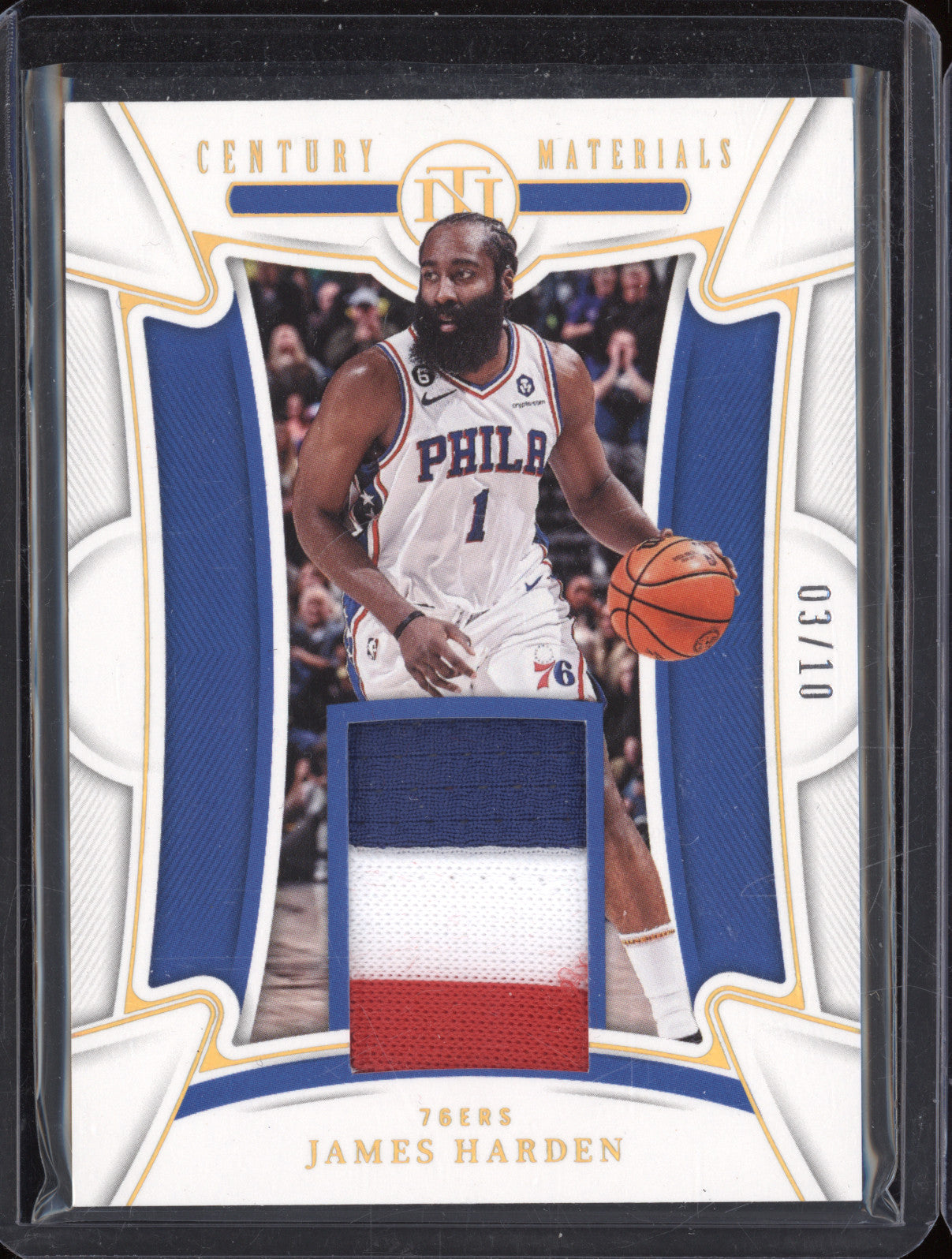 2022 Panini National Treasures 73 James Harden Century Materials /10