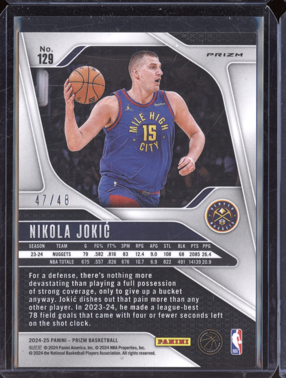 2024-25 Panini Prizm 129 Nikola Jokic Jade Dragon Scale /48