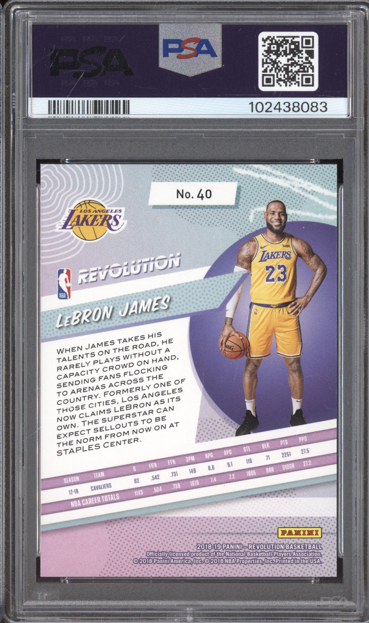 LeBron James 2018-19 Panini Revolution 40 PSA 10