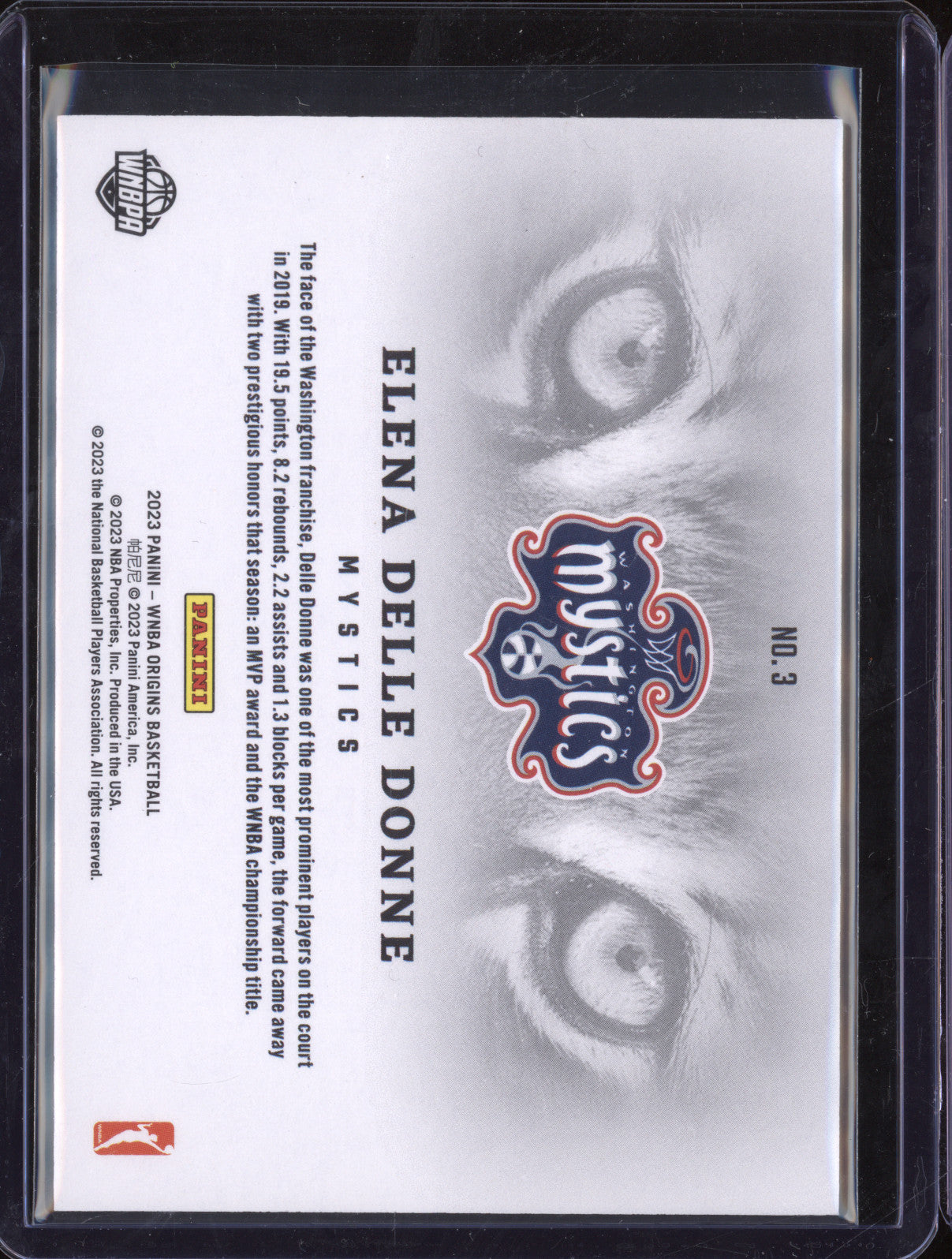 2023 Panini Origins 3 Elena Delle Donne Tiger Eyes WNBA