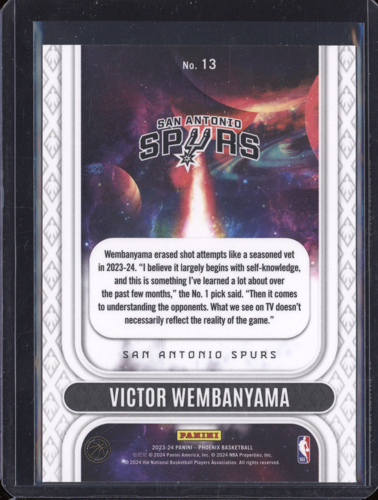 Victor Wembanyama 2023-24 Panini Phoenix 13 International Scope RC
