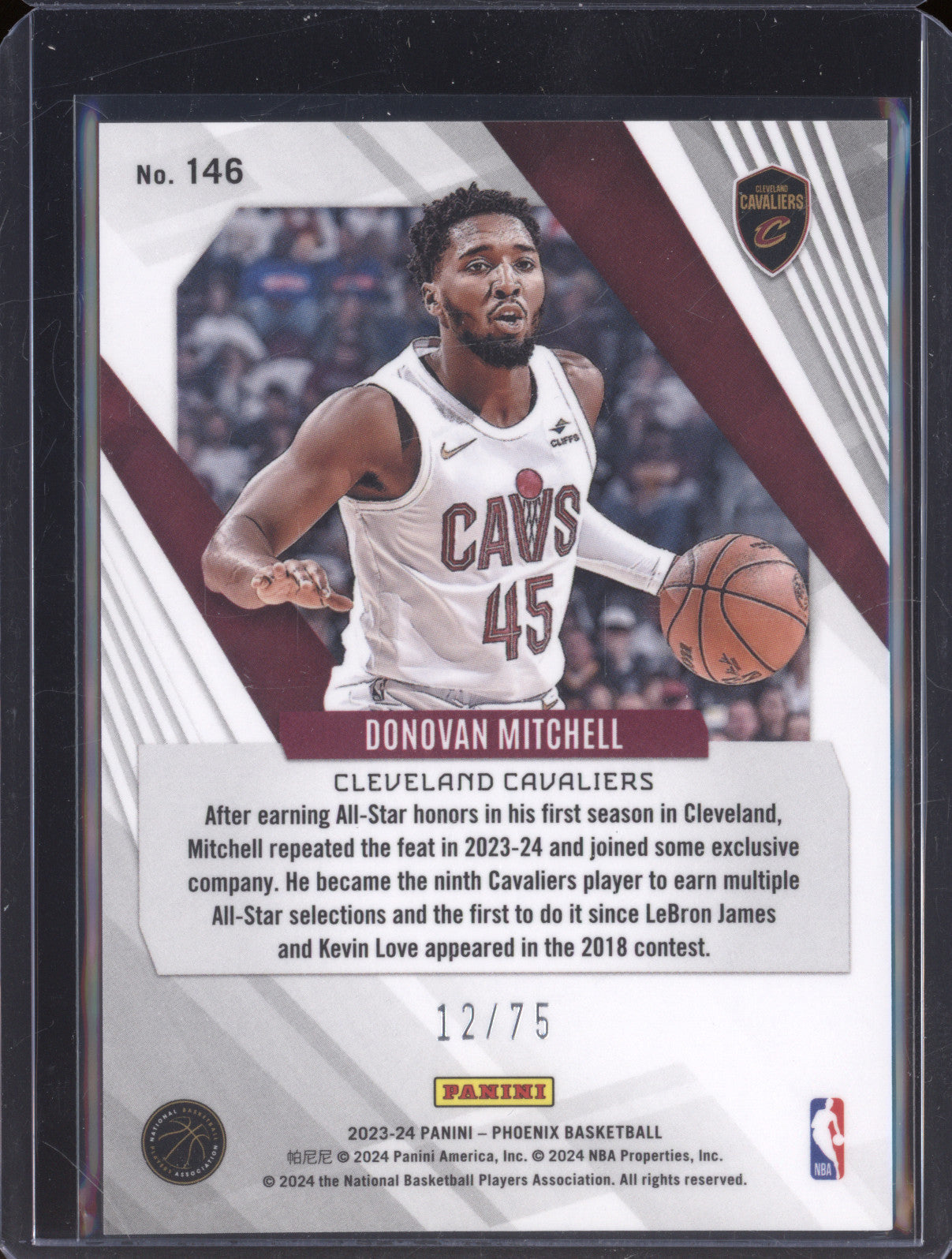 2023-24 Panini Phoenix 146 Donovan Mitchell Lava 12/75
