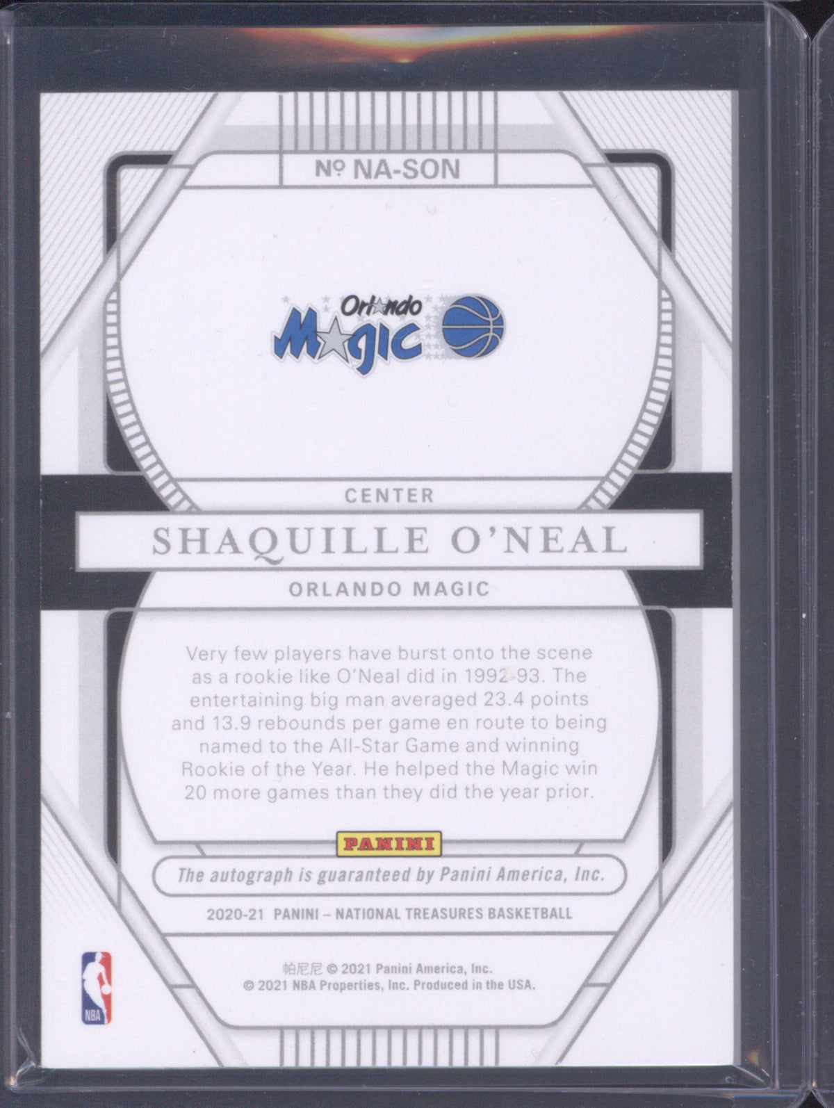 Shaquille O'Neal 2014 Panini National Treasures National Archives Auto /25