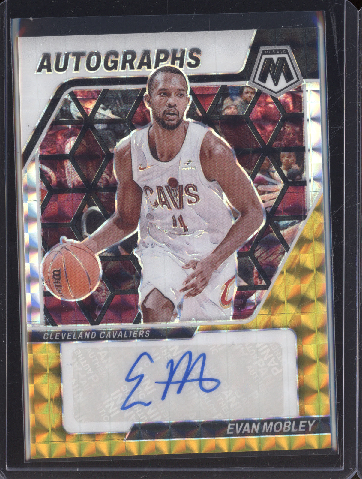 2023-24 Panini Mosaic AM-EM Evan Mobley Choice Black Gold Auto /8