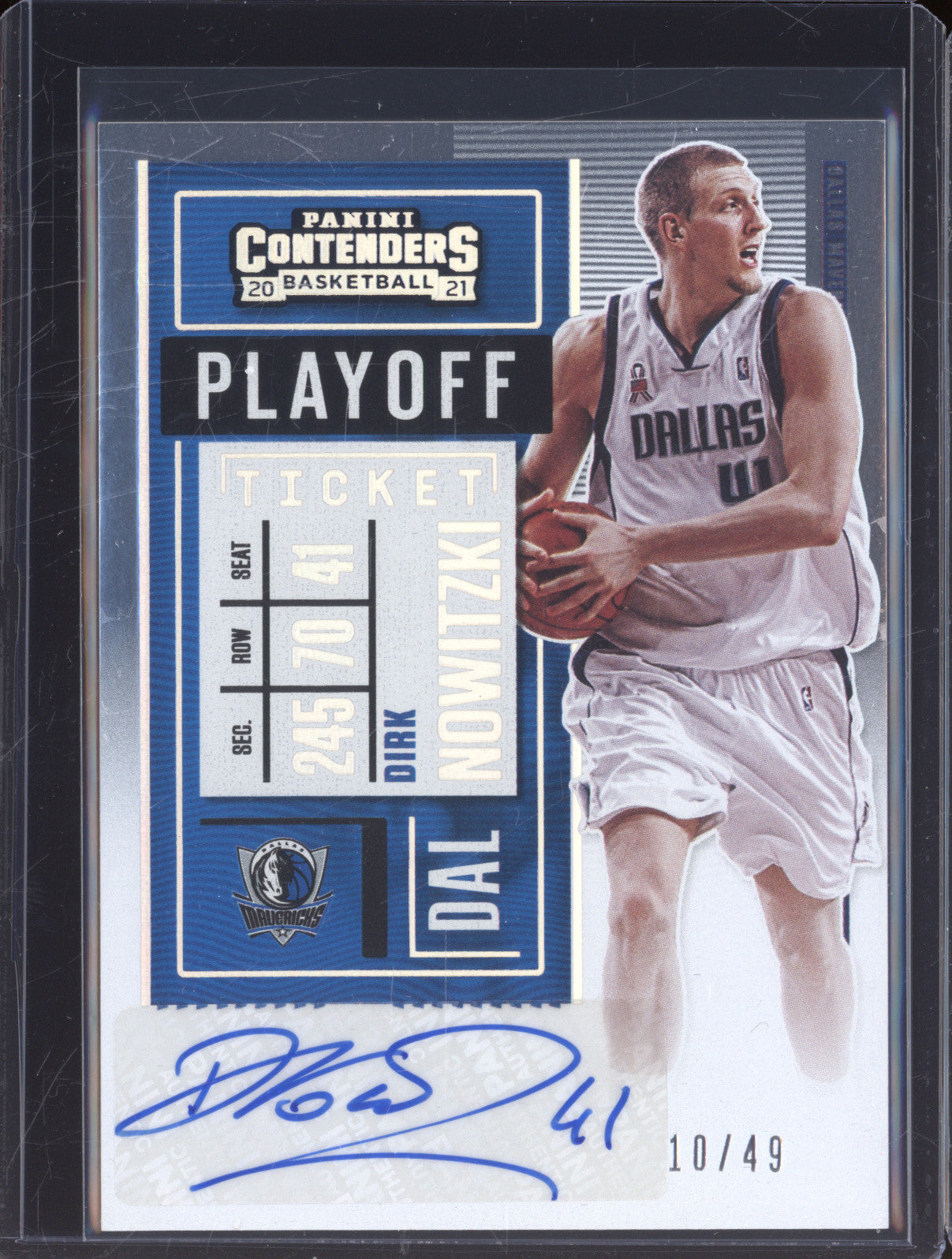 2020-21 Panini Contenders VS-DNW Dirk Nowitzki Playoff Ticket Auto /49