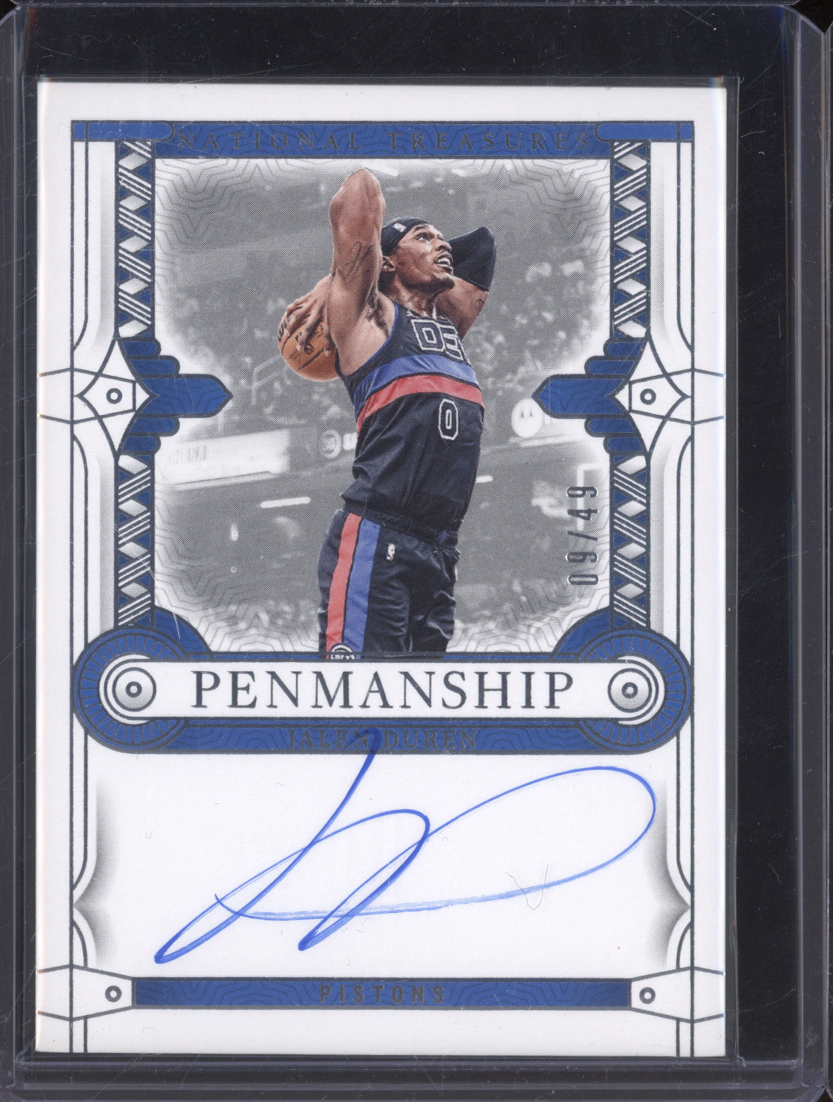 2023-24 Panini National Treasures Jalen Duren Penmanship Auto 09/49
