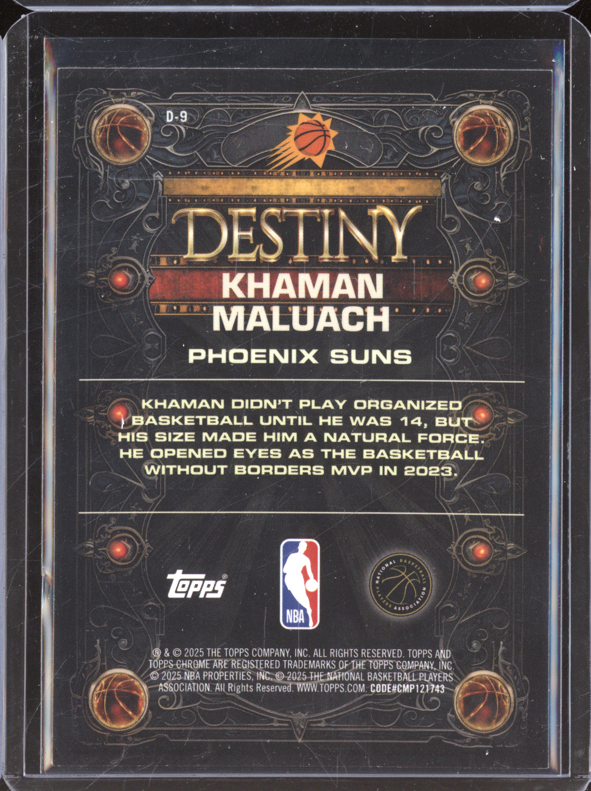 Khaman Maluach 2025 Topps Chrome Destiny D-9 Refractors Purple Geometric RC /75