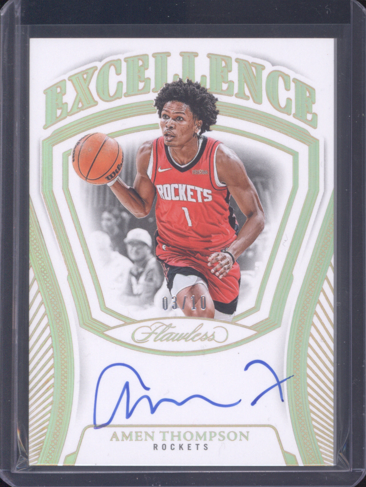 Amen Thompson 2024-25 Panini Flawless Excellence Auto EXS-ATR Gold /10