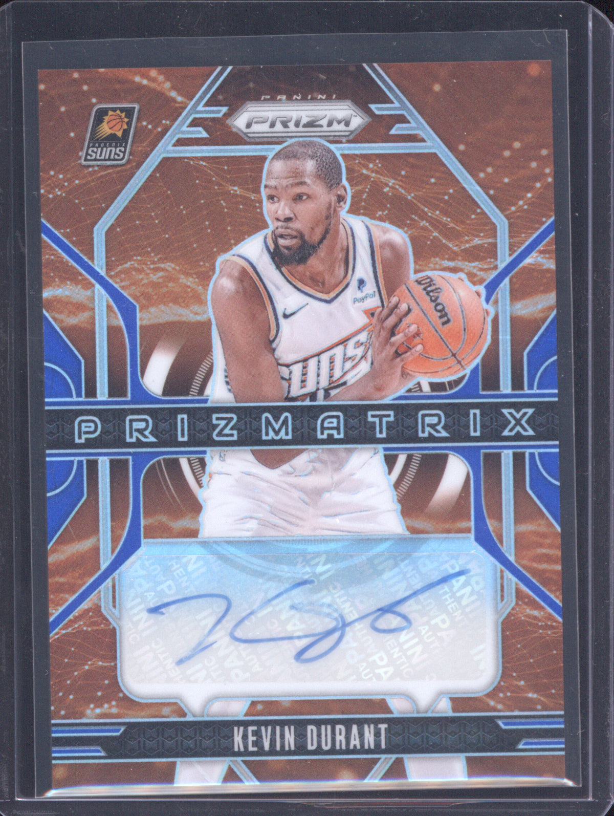 Kevin Durant 2024-25 Panini Prizm Prizmatrix Blue Auto PMX-KDS /49