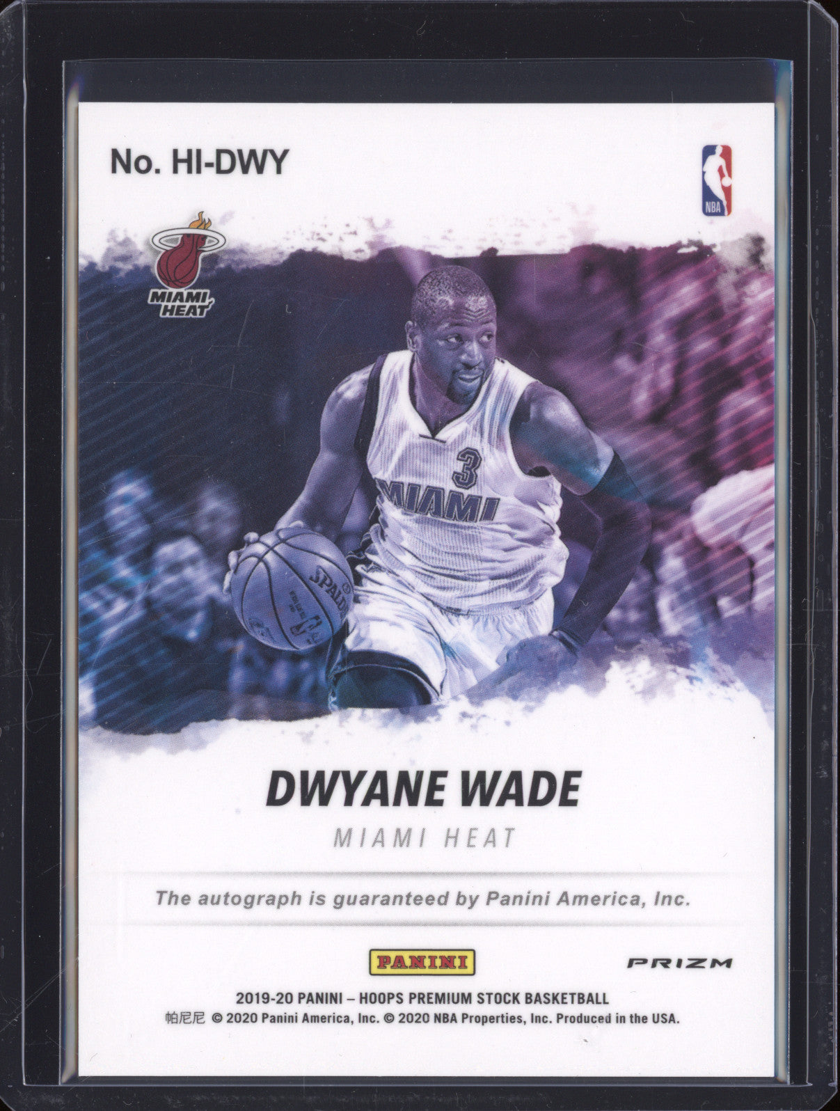 2019-20 Panini Hoops Premium Stock HI-DWY Dwyane Wade Hoops Ink