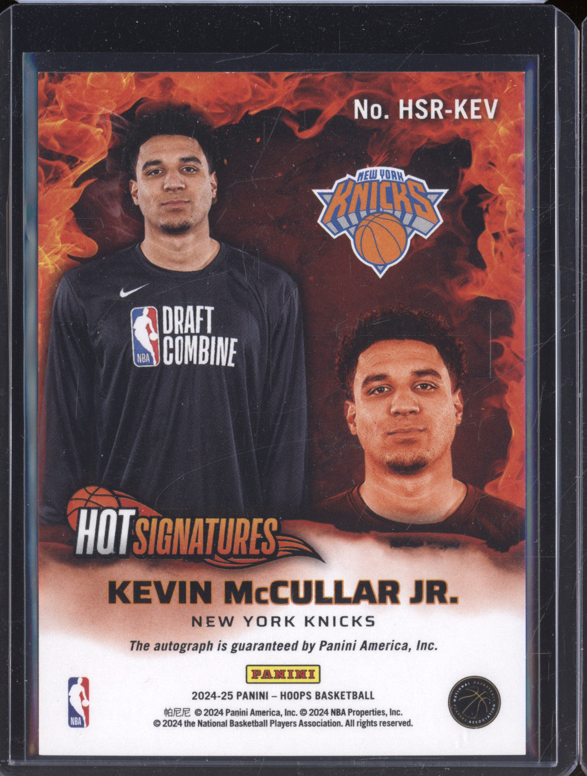 2024-25 Panini Hoops HSR-KEV Kevin McCullar Jr. Hot Signatures Auto RC