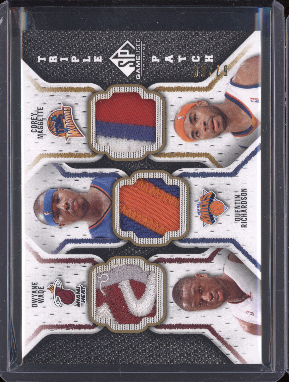 2009 Upper Deck SP Game Used TP-3P Corey Maggette Quentin Richardson Dwyane Wade