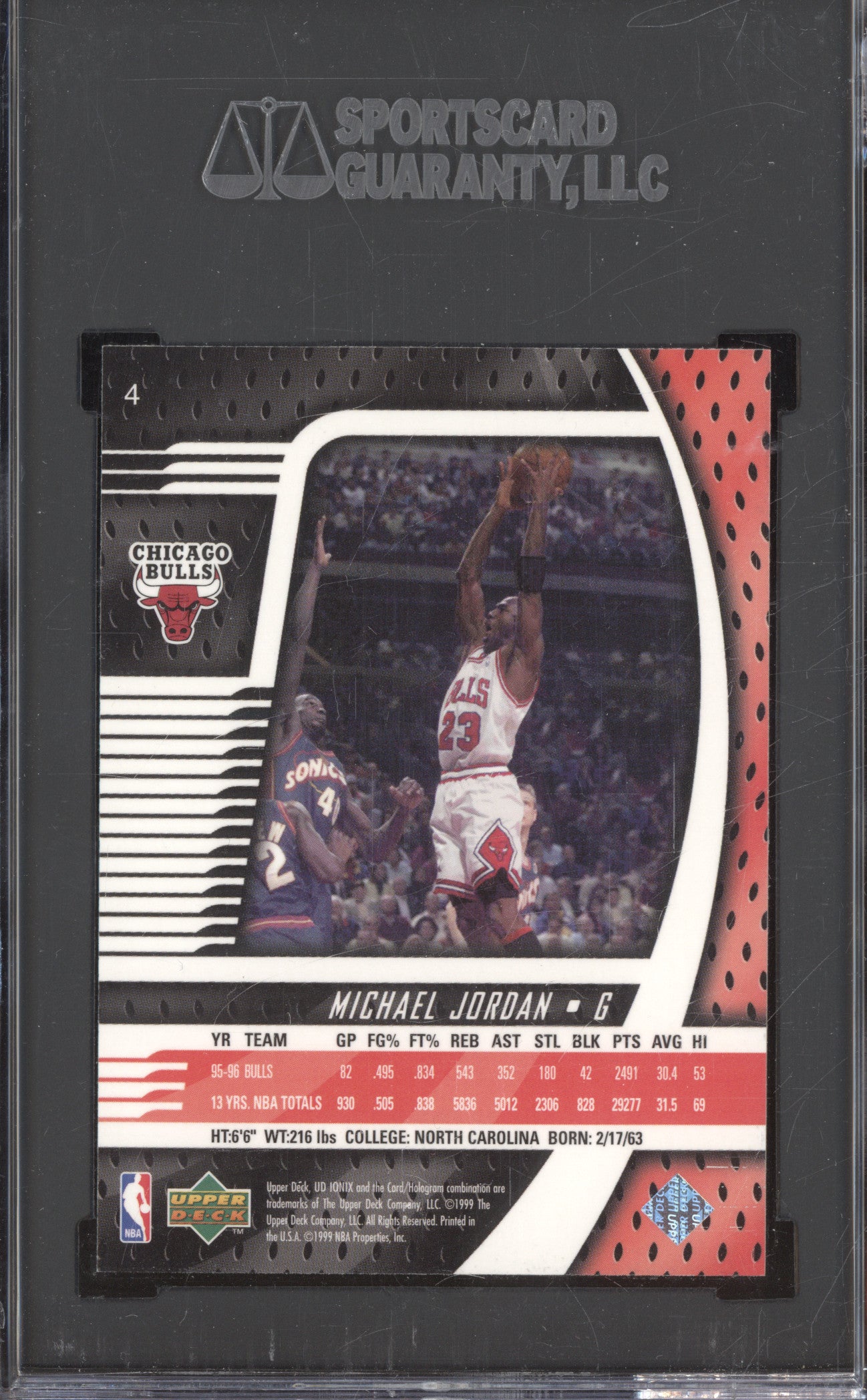 Michael Jordan 1998-99 Upper Deck Ionix 4 SGC 9.5