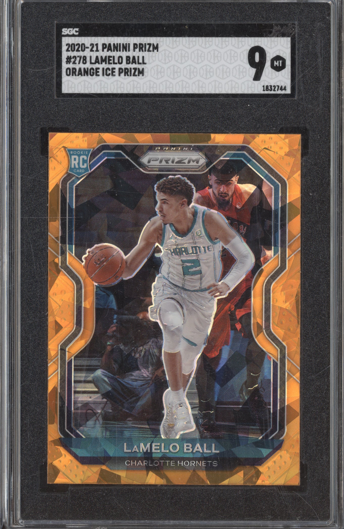 LaMelo Ball 2020-21 Panini Prizm 278 Orange Ice RC SGC 9