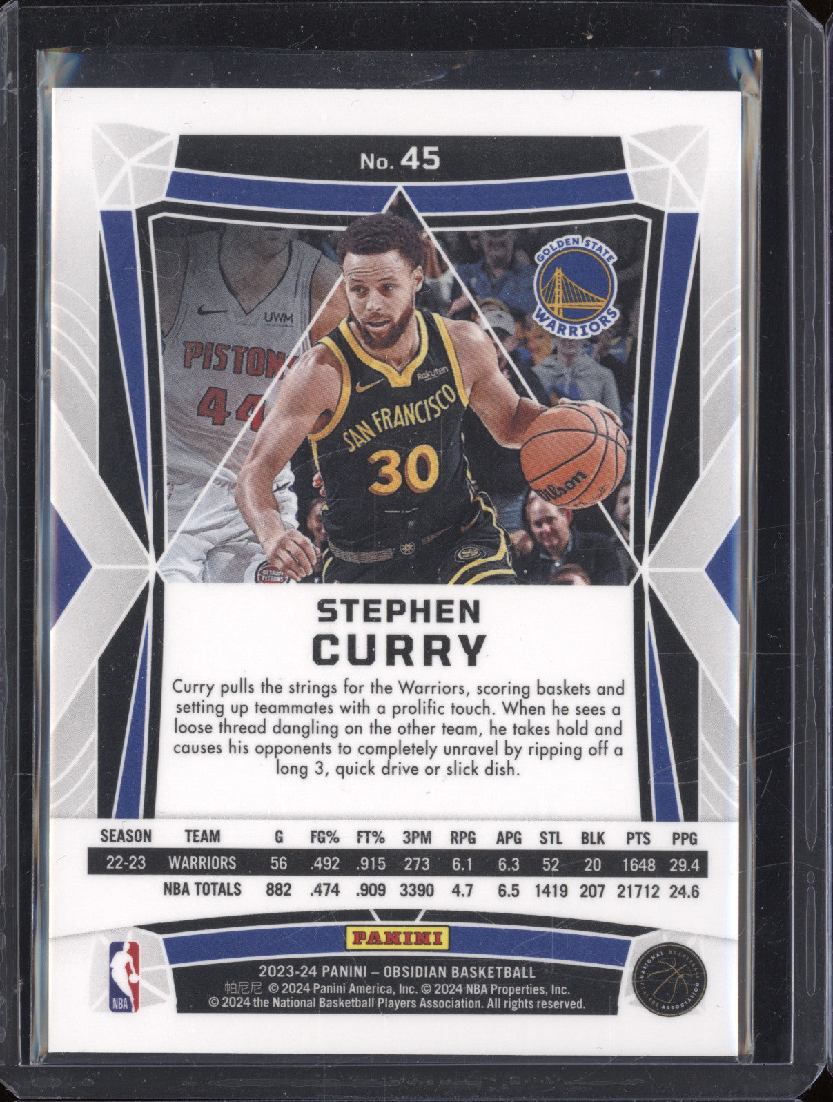 Stephen Curry 2023-24 Panini Obsidian 45 Red