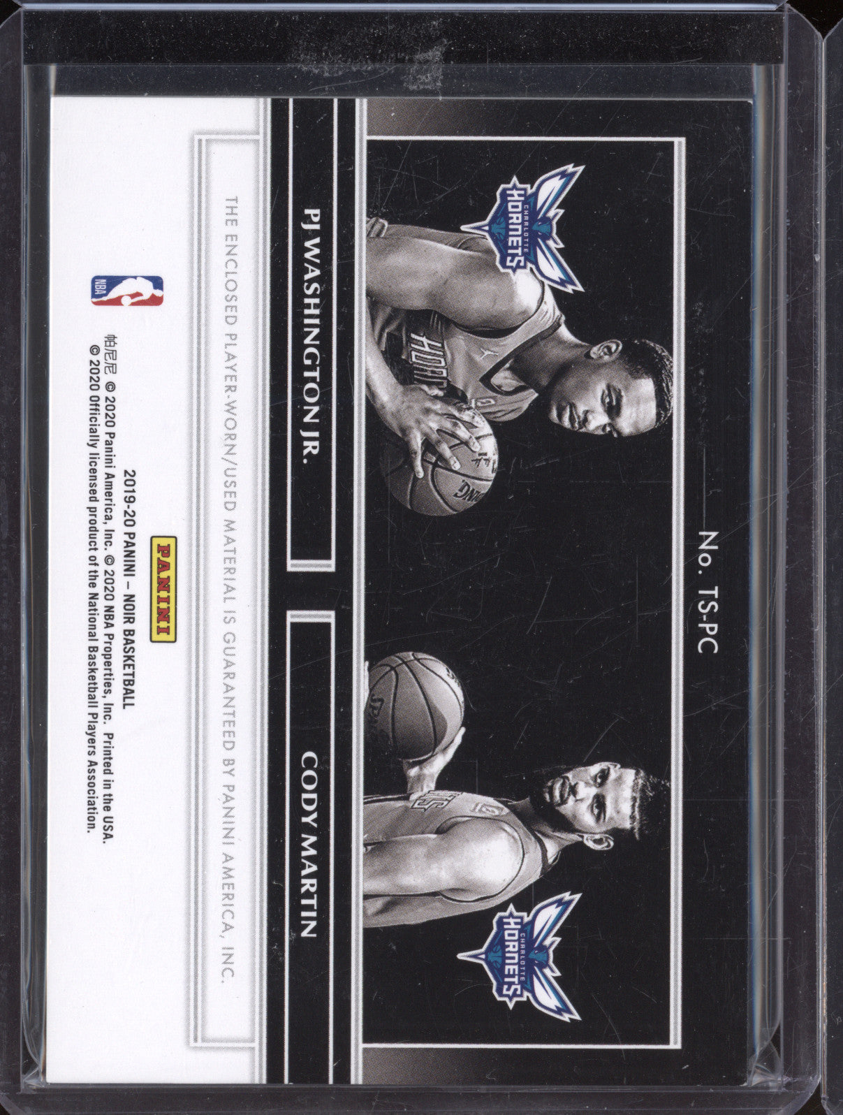 2019-20 Panini Noir TS-PC PJ Washington Jr. Cody Martin Two Shot Patch 53/99