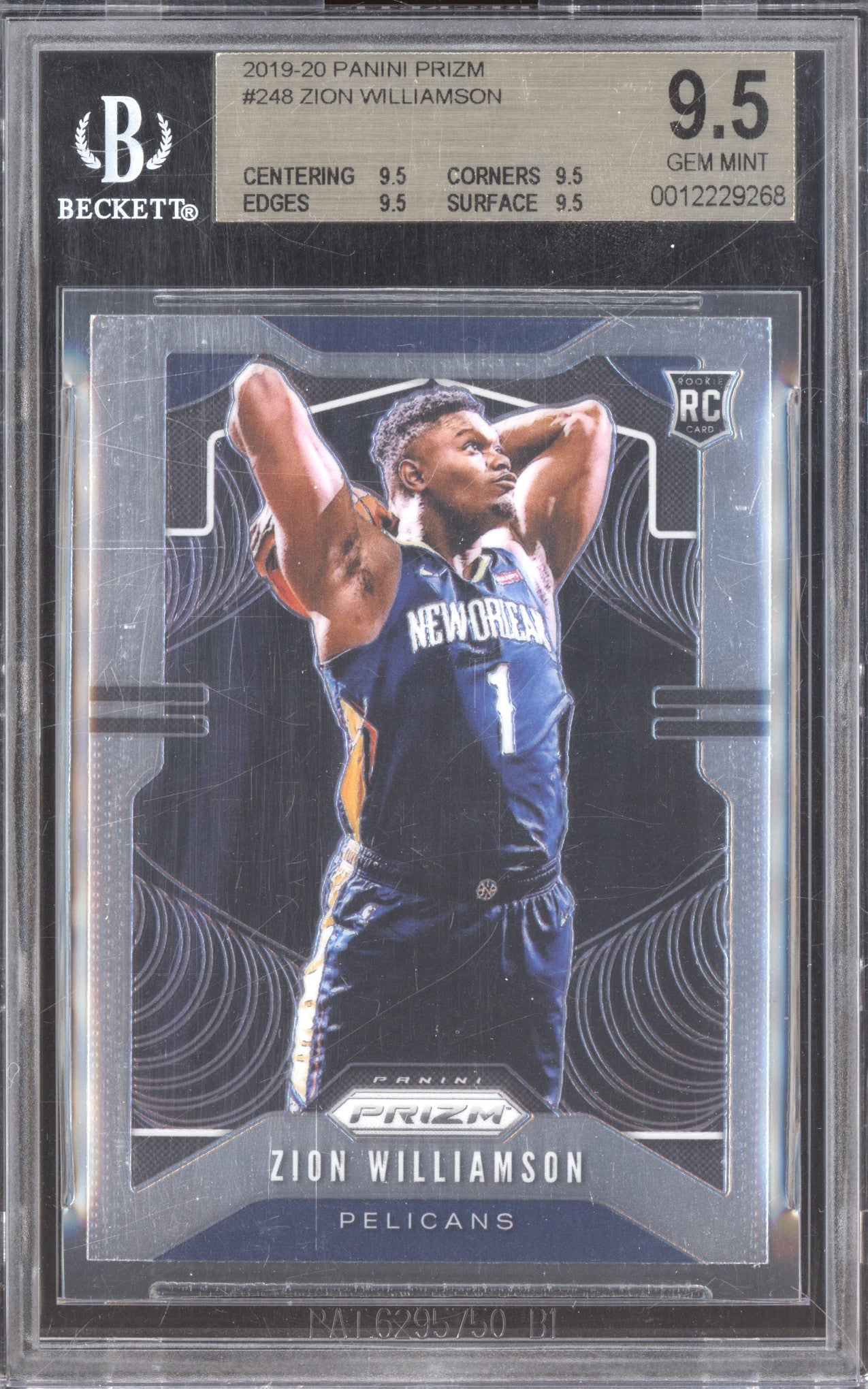 Zion Williamson 2019-20 Panini Prizm 248 RC BGS 9.5