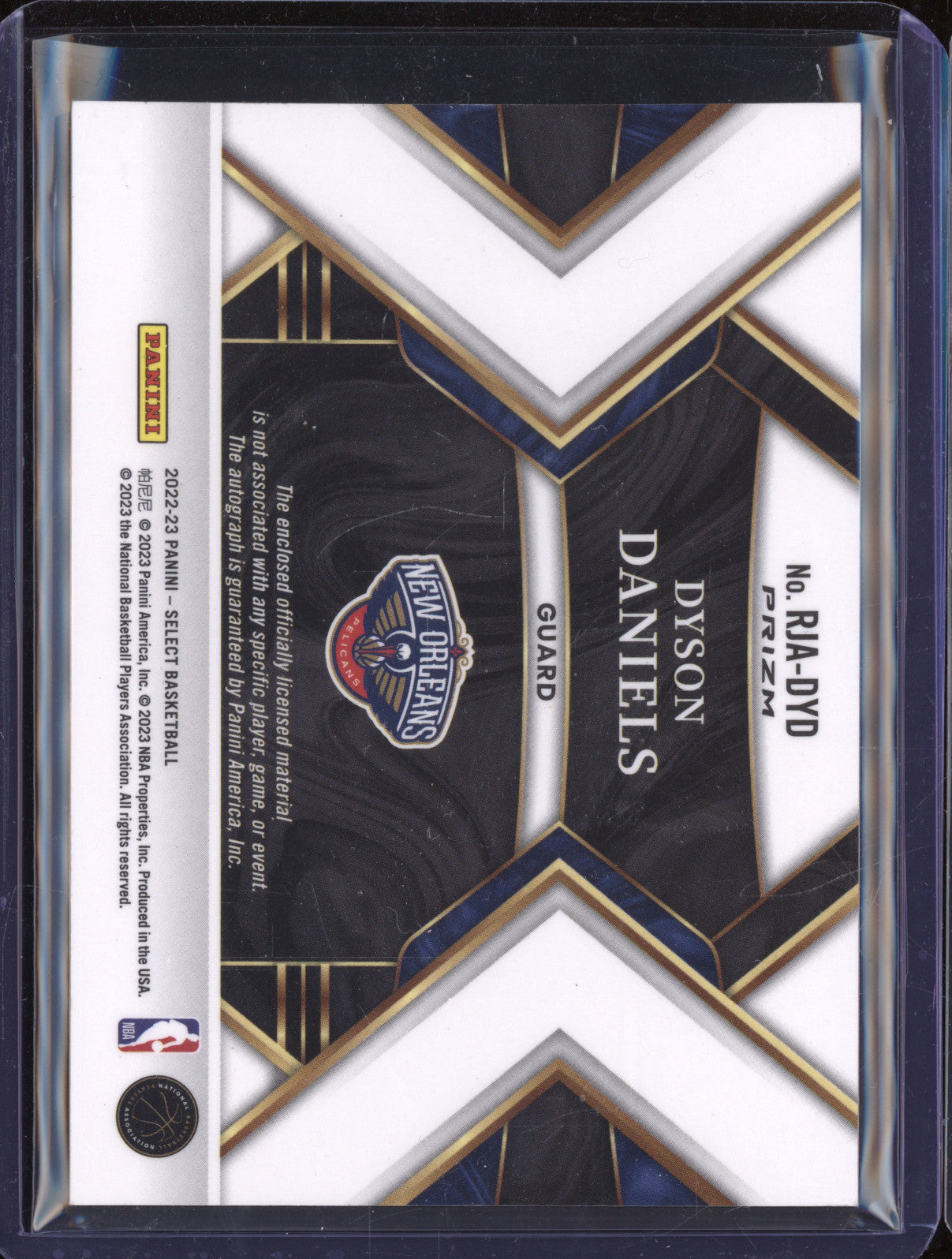 Dyson Daniels 2022-23 Panini Select RJA-DYD Red Wave Rookie Jersey Auto RC
