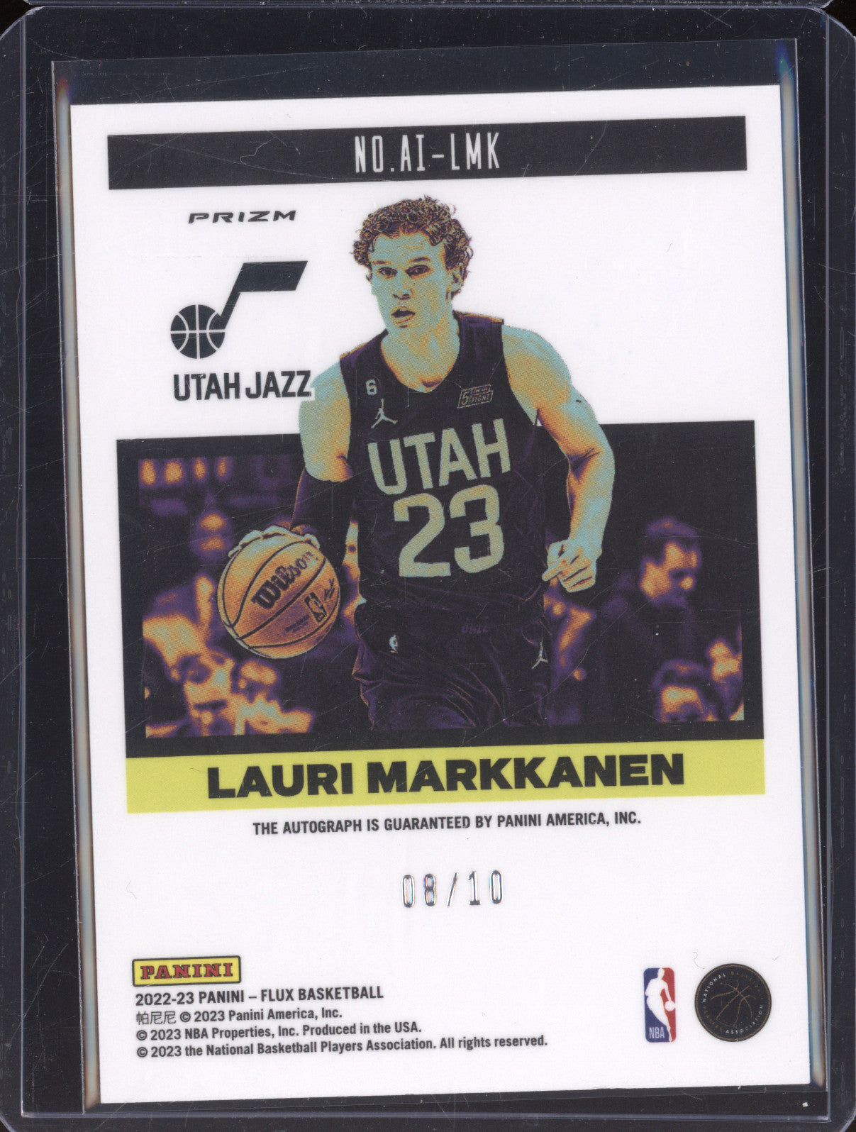 Lauri Markkanen 2022-23 Panini Flux Autograph Influx AI-LMK /10