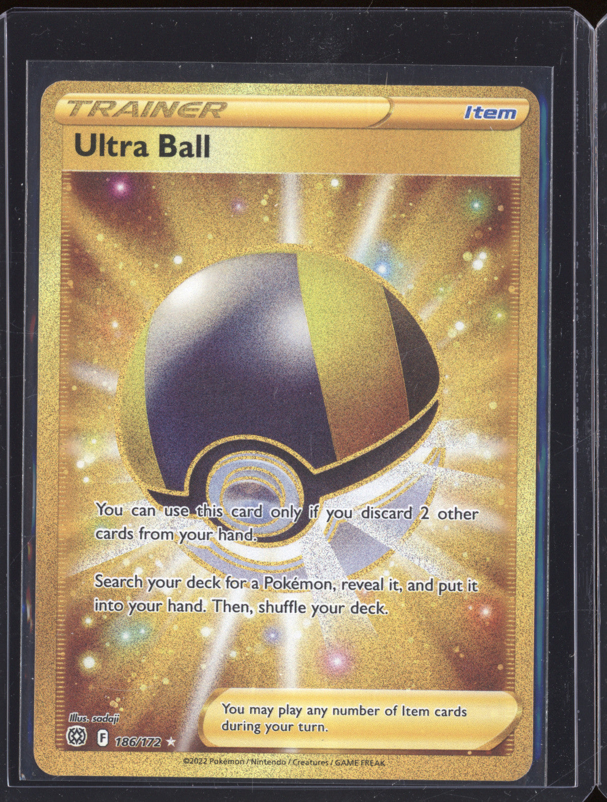 2022 Pokemon Brilliant Stars 186/172 Ultra Ball Secret Rare